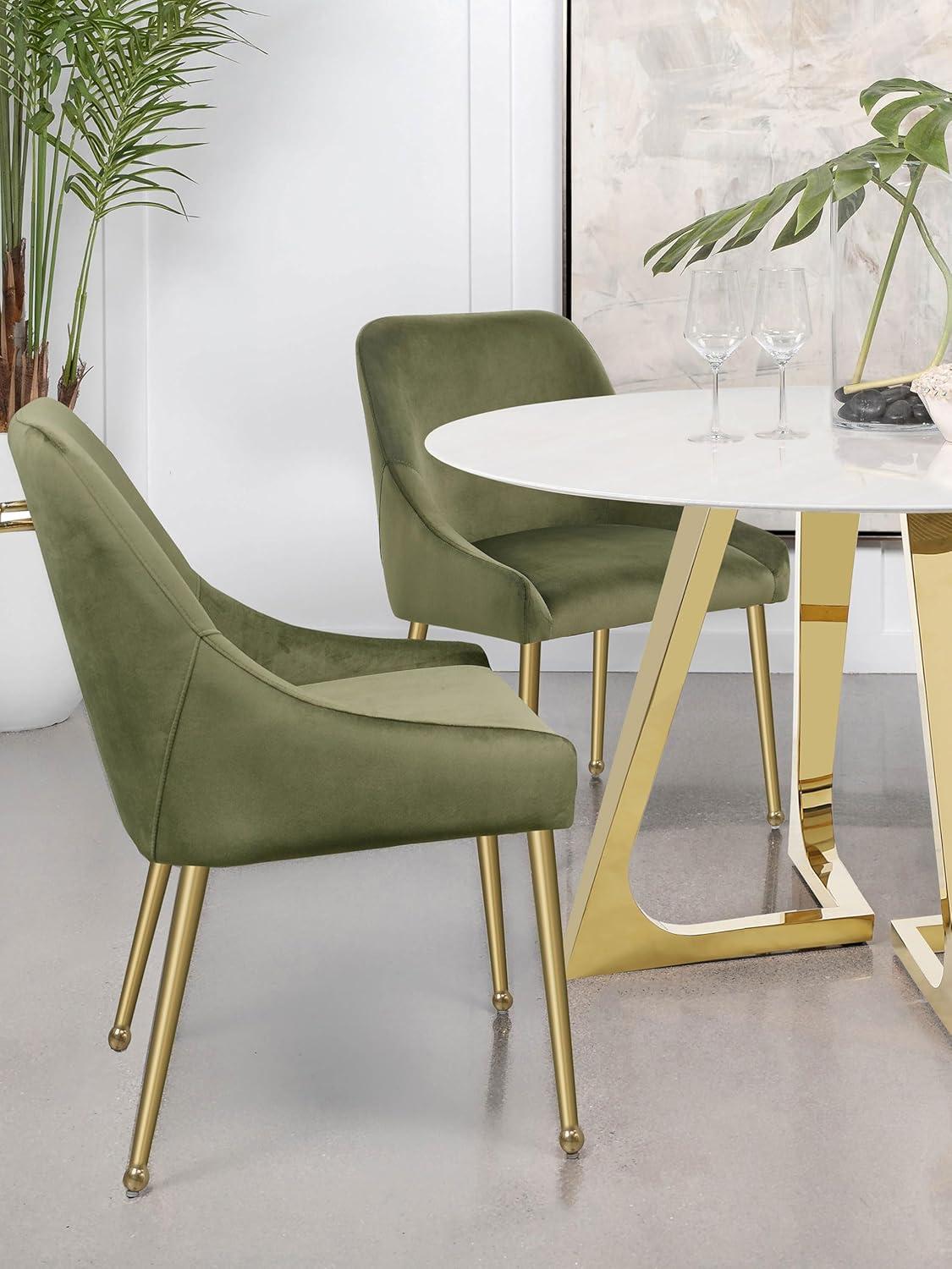 Coaster Home Furnishings Mayette Parsons Wingback Dining Side Chairs Olive (Set of 2)