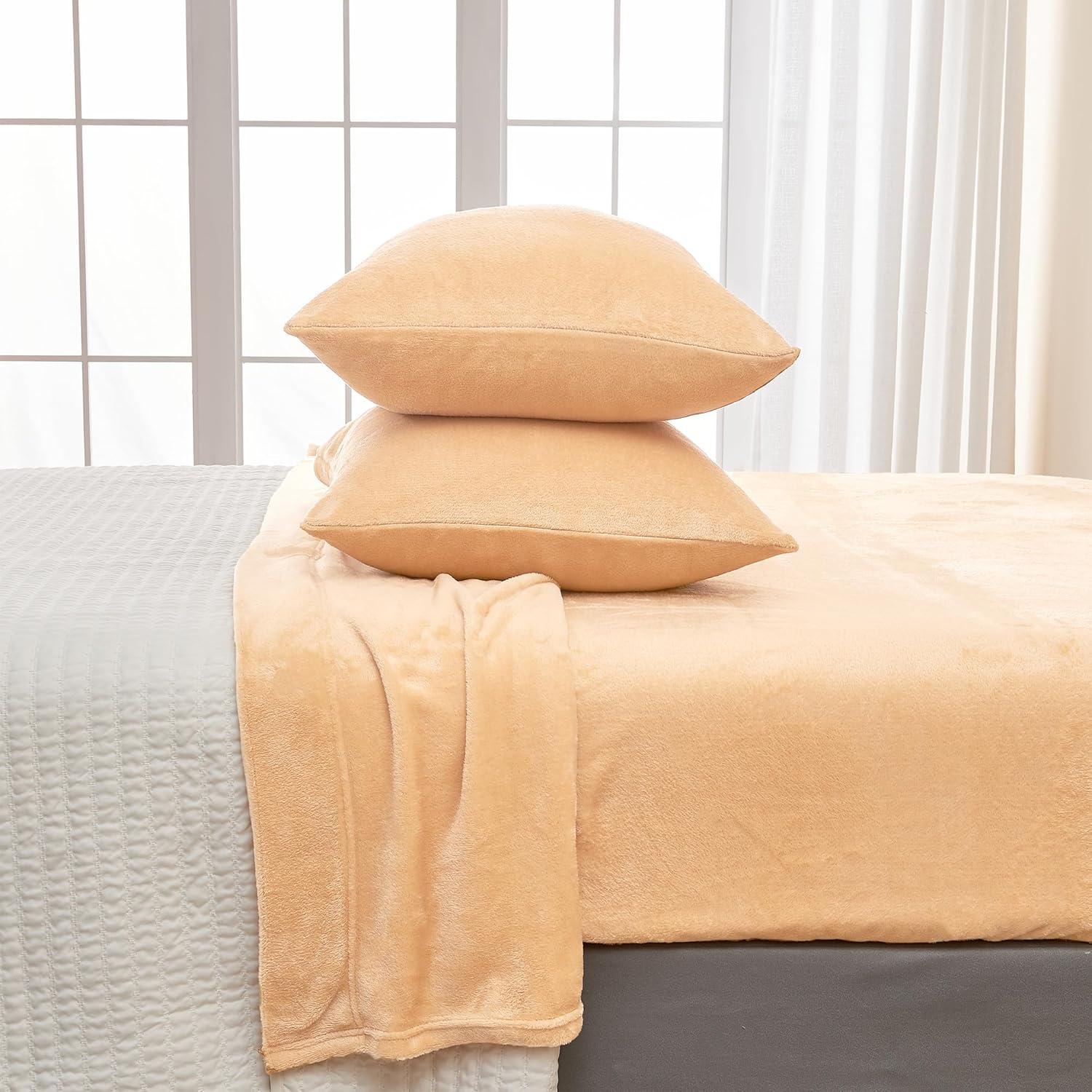 Nude Full Velvet Plush Microfiber Sheet Set