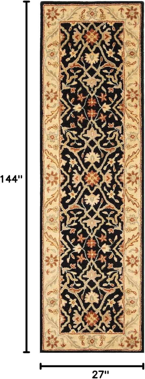 Antiquity AT14 Hand Tufted Indoor Runner Rug - Black - 2'3"x12' - Safavieh