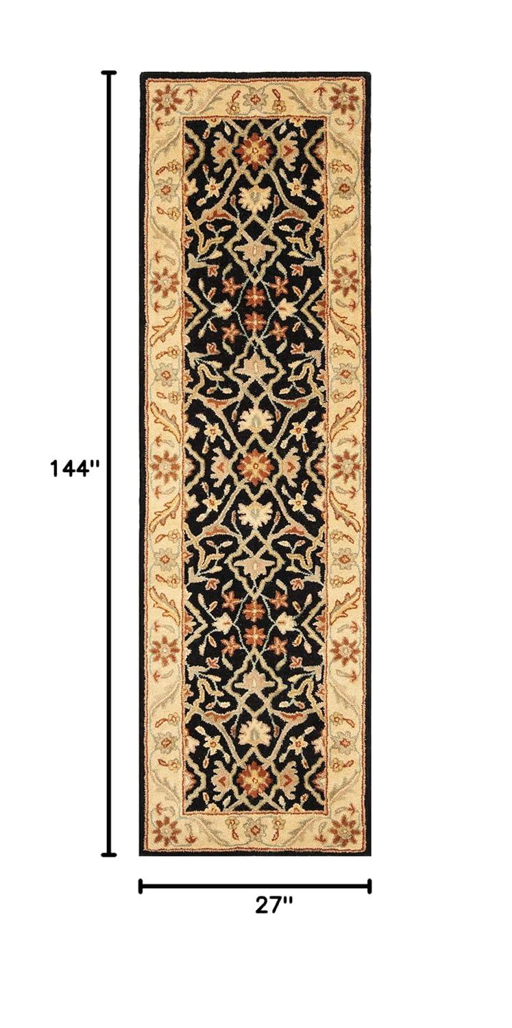 Antiquity AT14 Hand Tufted Indoor Runner Rug - Black - 2'3"x12' - Safavieh