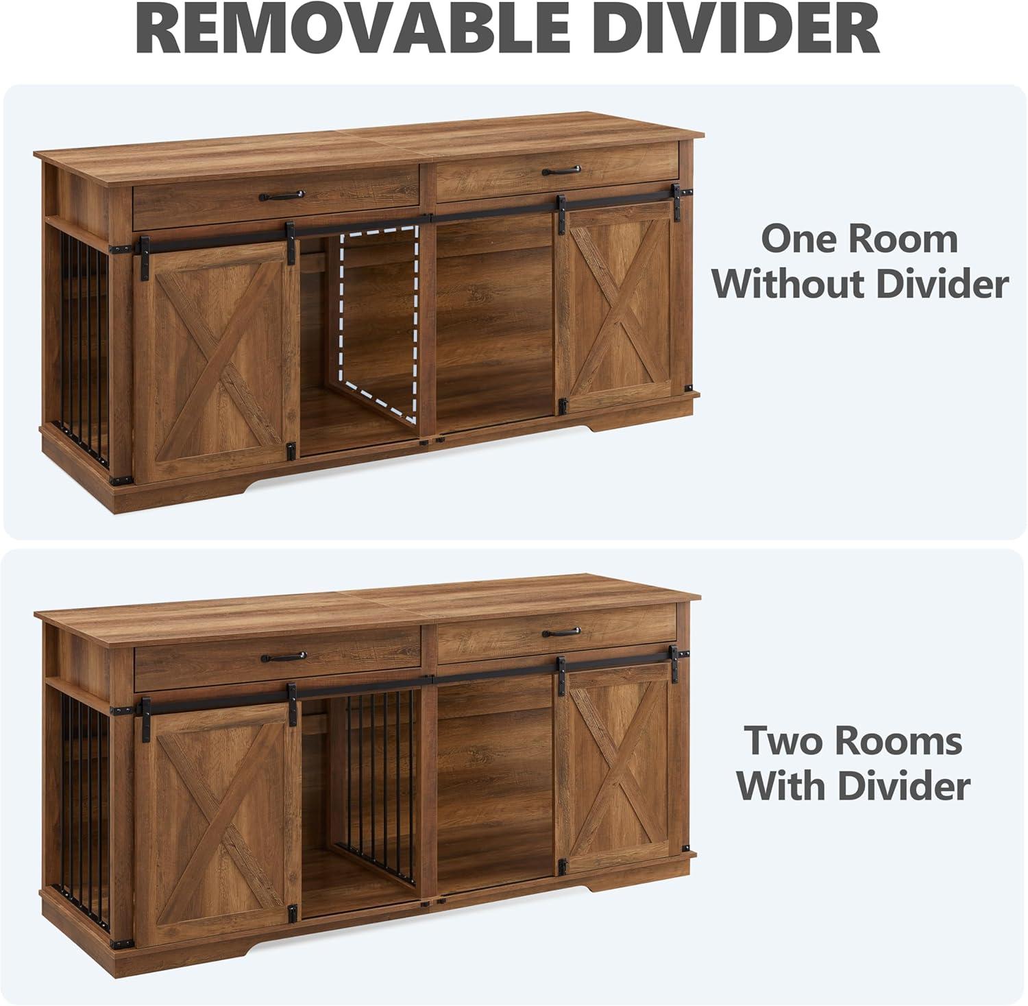 Tucker Murphy Pet™ 37.8''W Modern Dog Crate Furniture With Drawer And Sliding Door