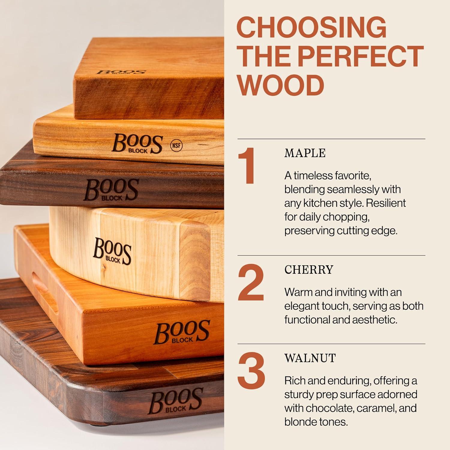 John Boos Chef's Collection Round Maple Cutting Board with Groove