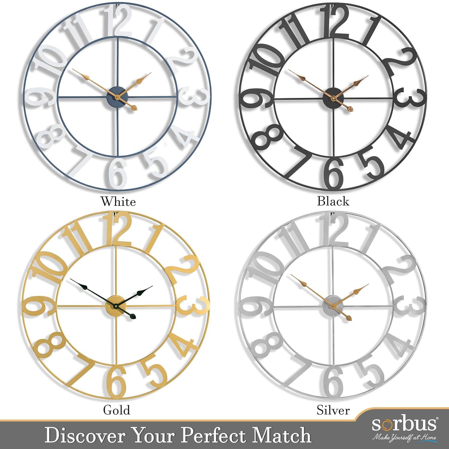 Sorbus Large 16" Numeral Analog Decorative Wall Clock