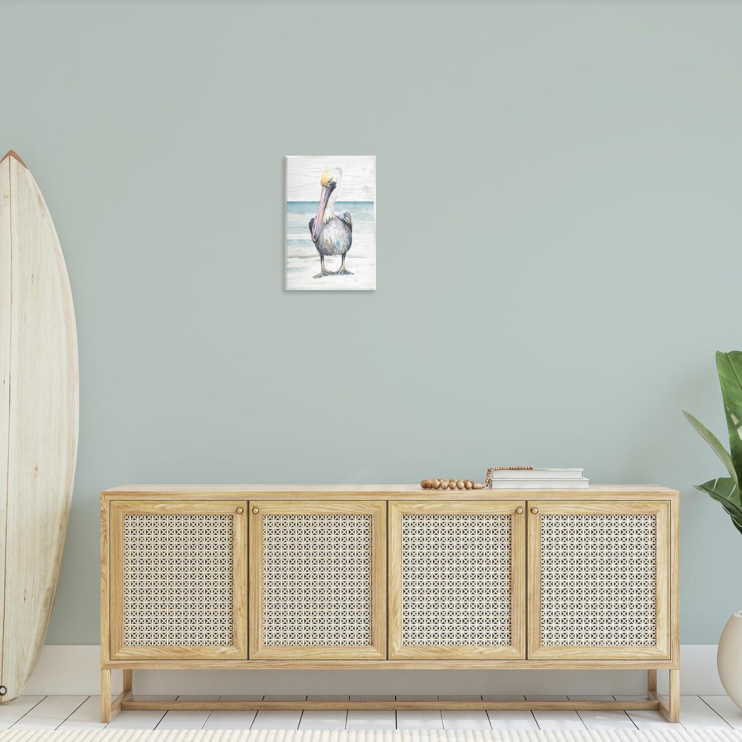 Stupell Industries " Pelican Bird Standing Beach Sand Grain Pattern " by Patricia Pinto