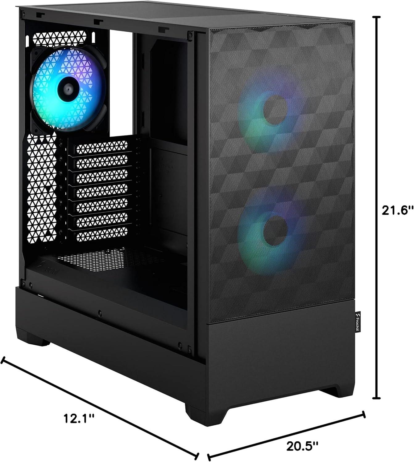 Black Tempered Glass RGB Gaming Tower Case