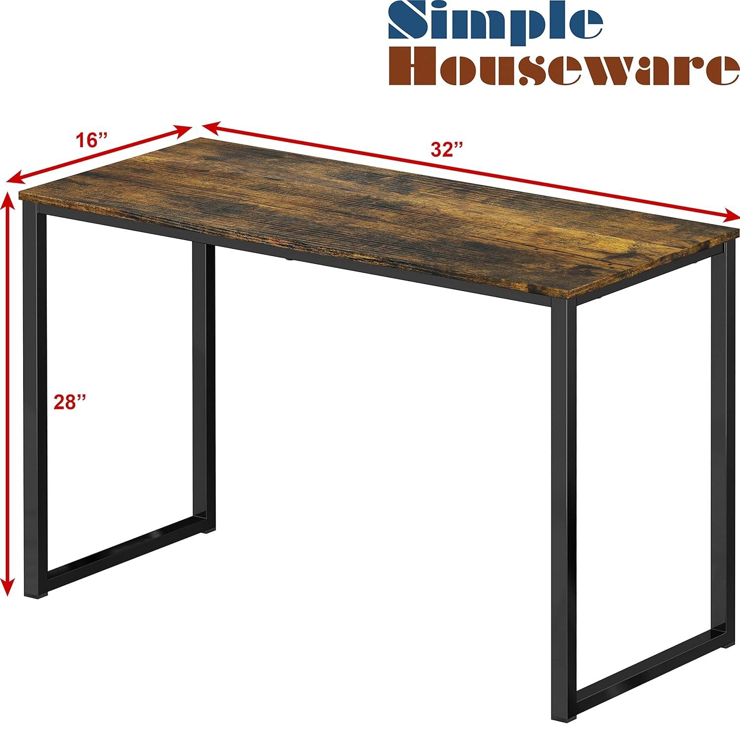 SHW Home Office 32-Inch Computer Desk, Rustic Brown