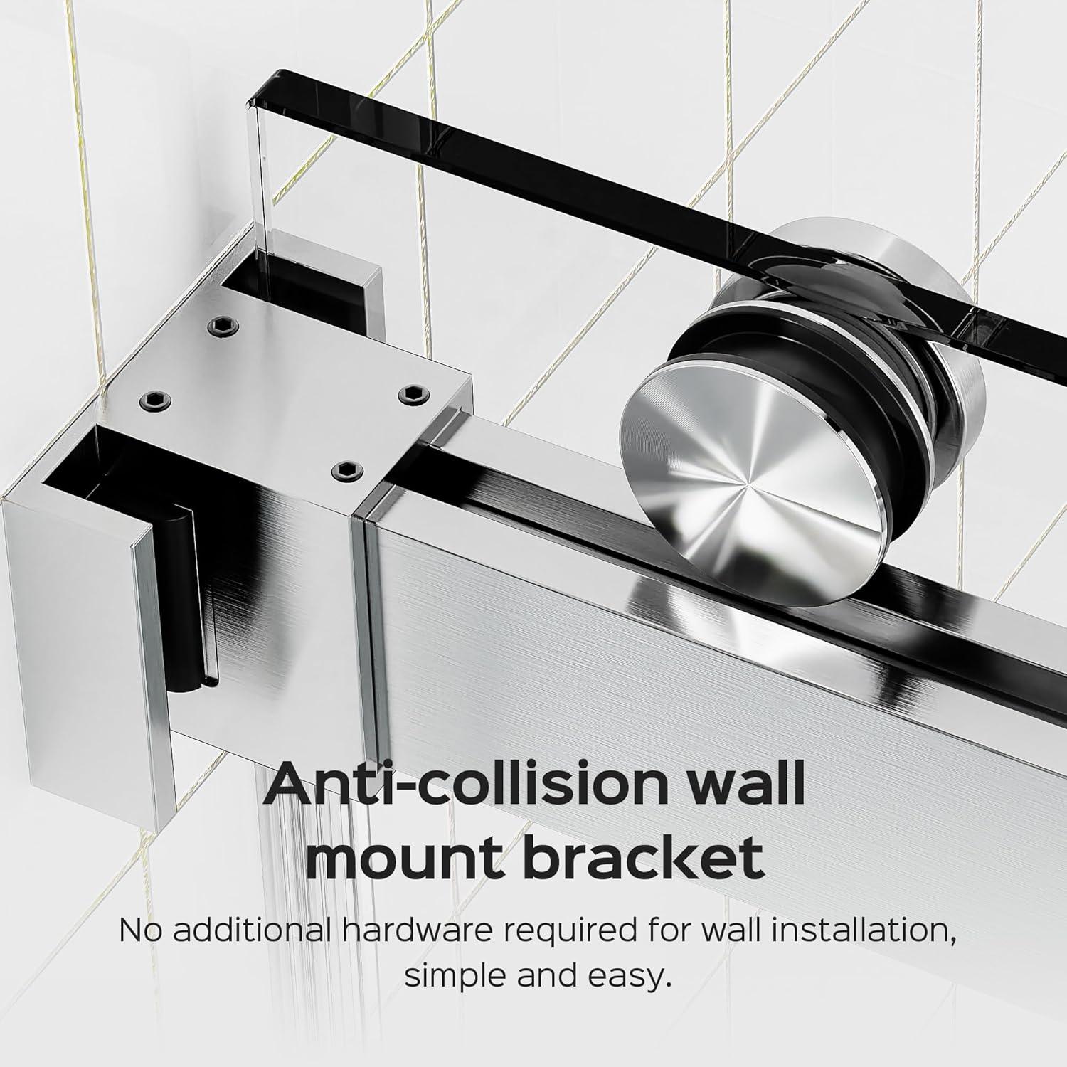 LILI 56-60"W x 76"H Dual Sliding Shower Door, Modern Style AADSH5676LL