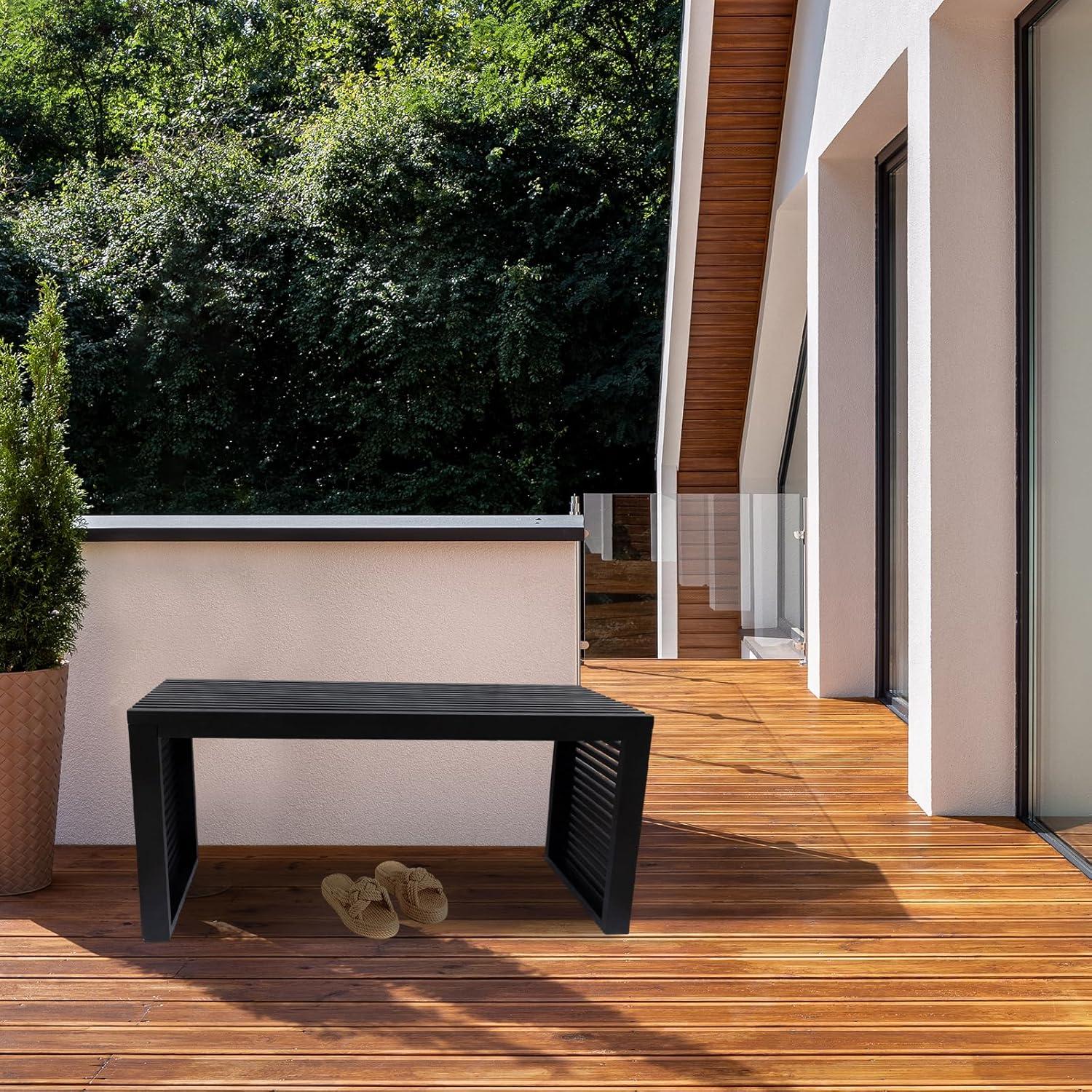 Latitude Run® Seamas Bamboo Bench, Farmhouse Dining Bench Entryway Bench for Living Room, Hallway, Bedroom, Bathroom