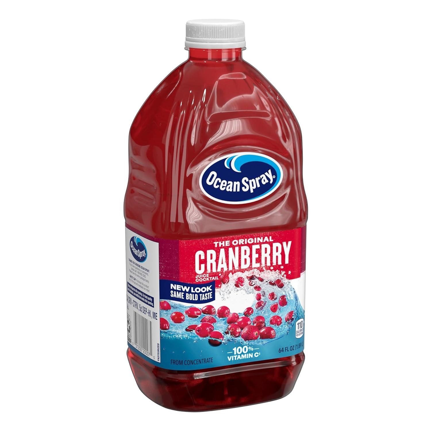 Ocean Spray Cranberry Cocktail Drink with Calcium, 64-Ounce Bottles (Pack of 8)