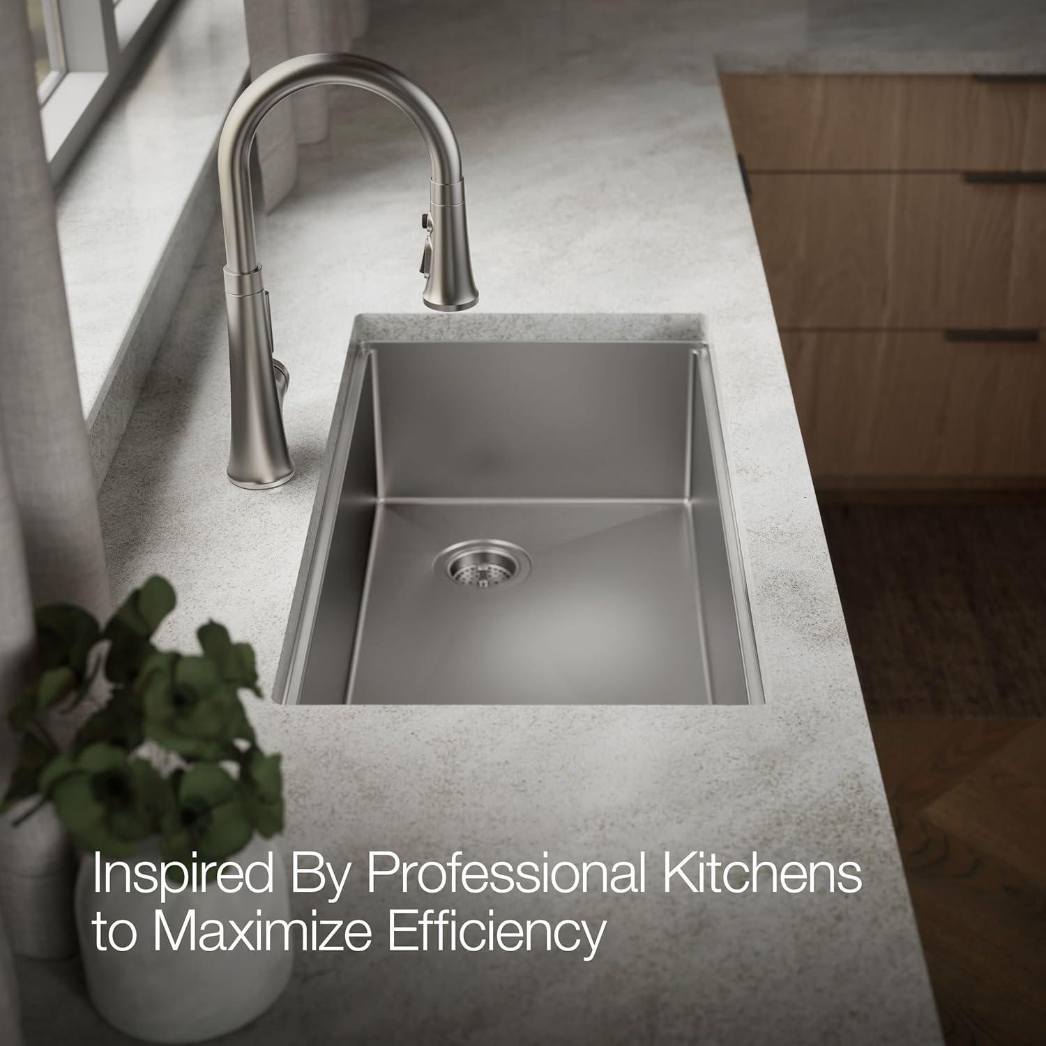 Strive® 32" L x 18.25" W Undermount Single Bowl Kitchen Sink with Basin Rack