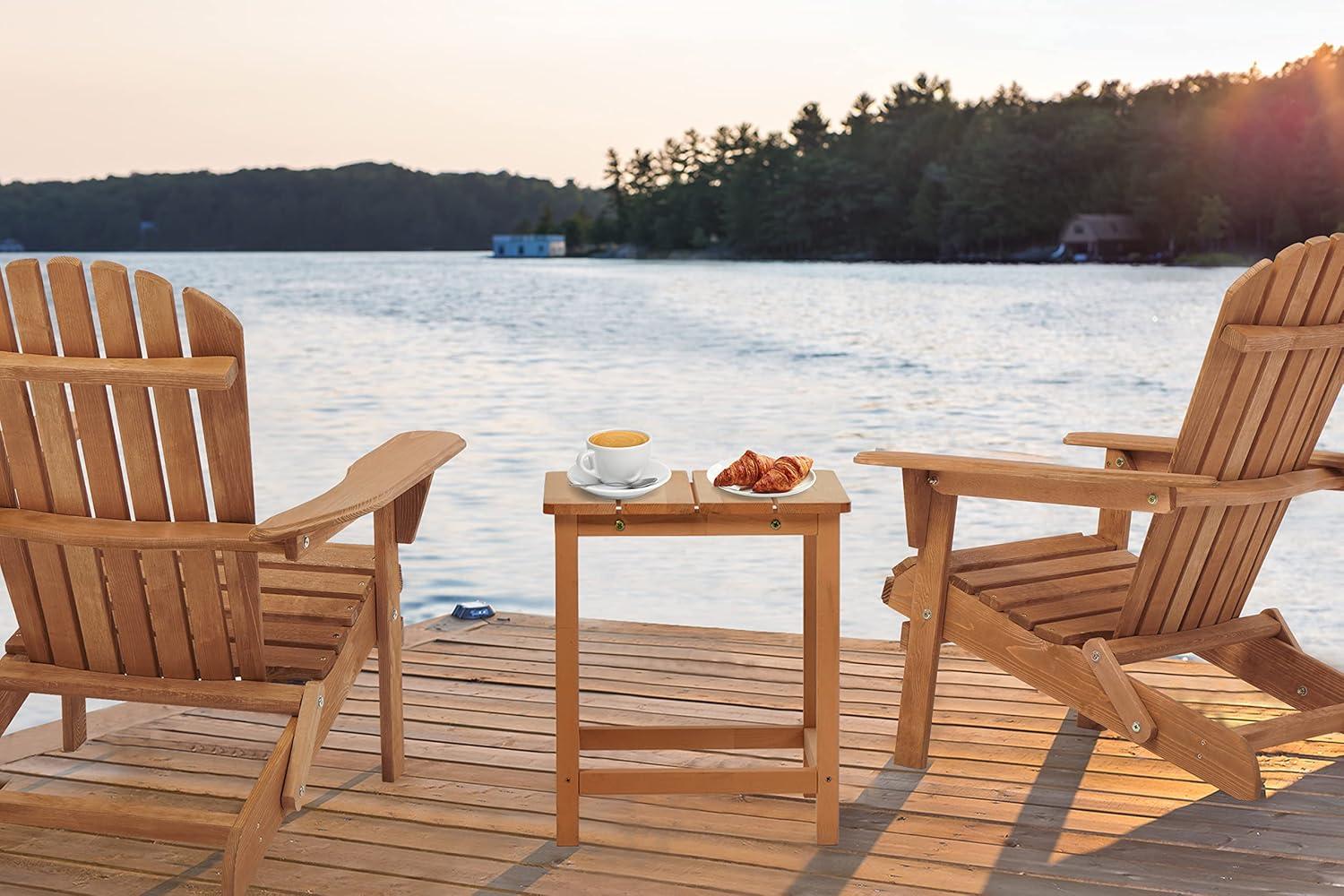 Wooden Folding Adirondack Chair, Half Pre-Assembled Wood Patio Lounge Chair for Outdoor Garden Backyard Porch Pool Deck Firepit