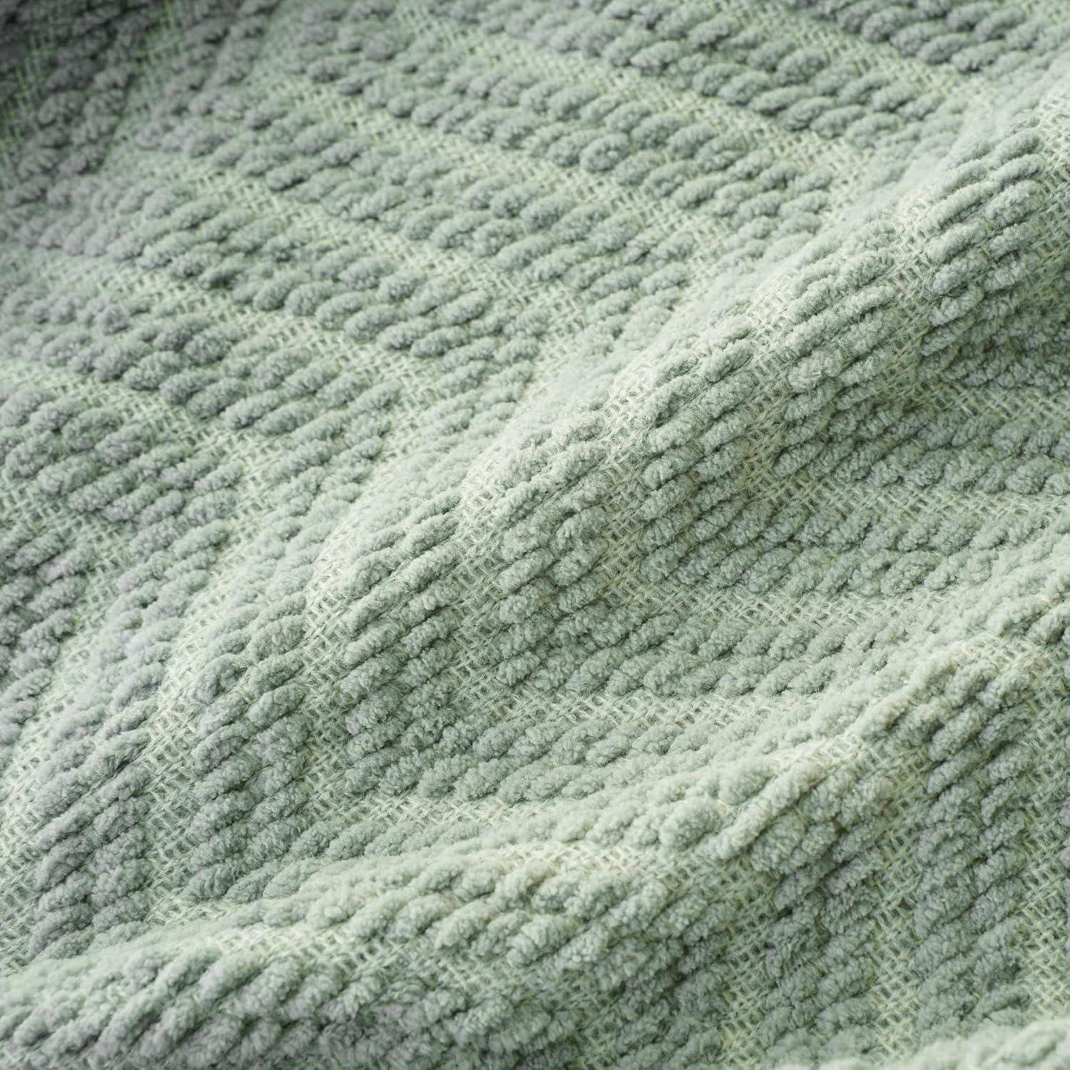 Sage Green 50"x60" Knitted Acrylic Polyester Throw Blanket