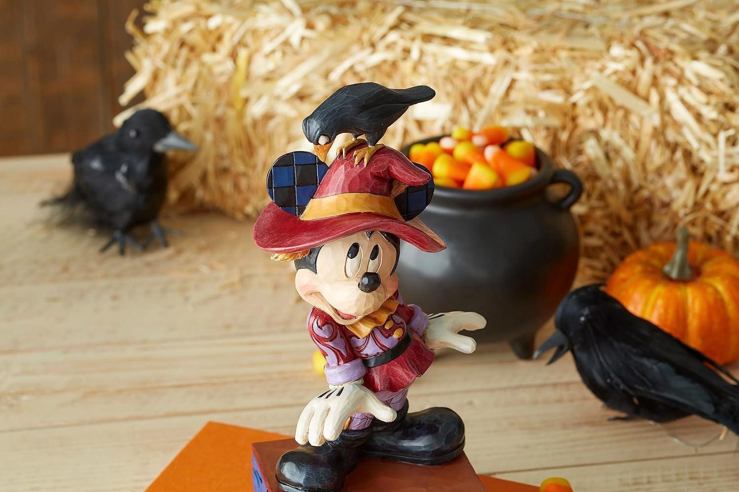 Enesco Jim Shore Disney Traditions Halloween Scarecrow Mickey Mouse Figurine, 7.625 Inch, Multicolor