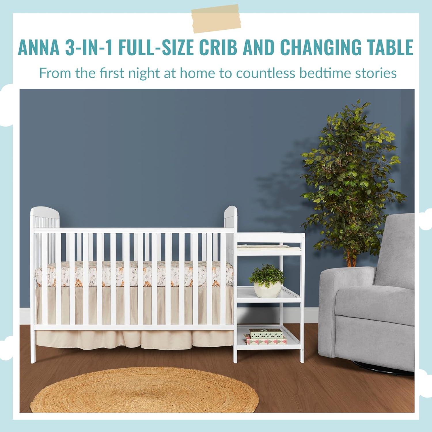 Dream On Me Anna 4 in 1 Full-Size Crib and Changing Table Combo