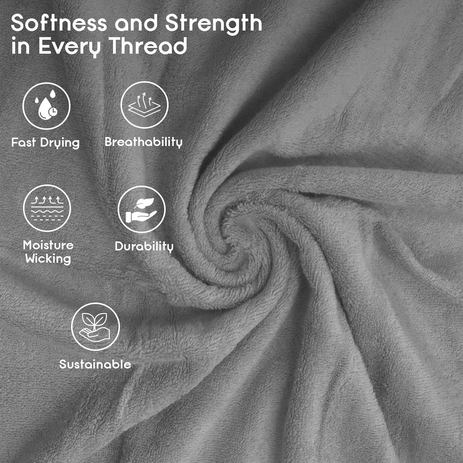Ariv Premium Bath Towels Pack of 4, 100% Cotton, Large, Super Soft, Highly Absorbent, Quick Dry, Durable, Comfortable, Great Value & Quality, Perfect for Home & Bathroom - Platinum