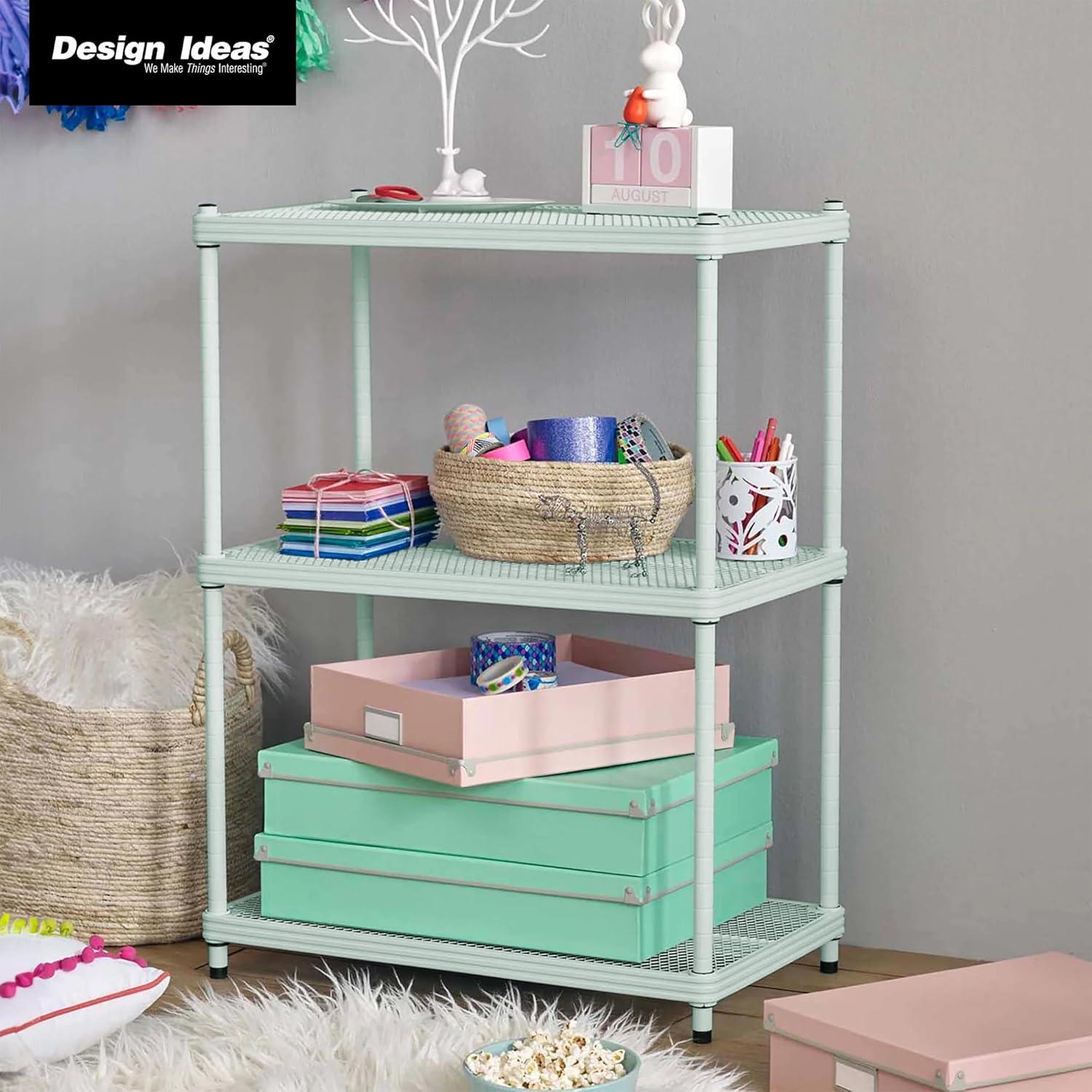 Design Ideas MeshWorks 3 Tier Full-Size Metal Storage Shelving Unit Rack