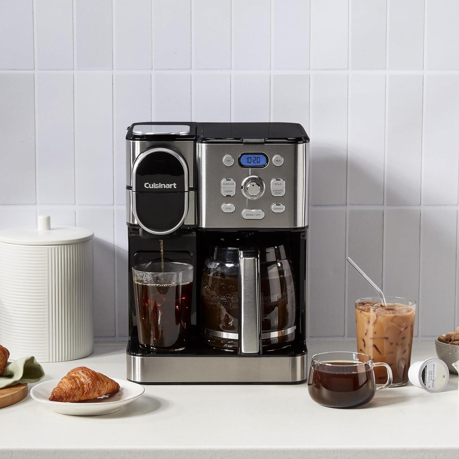 Cuisinart Coffee Center 2-in-1 Coffeemaker, 12-Cup Glass Carafe, Automatic Hot & Iced Coffee Maker, Single Server Brewer