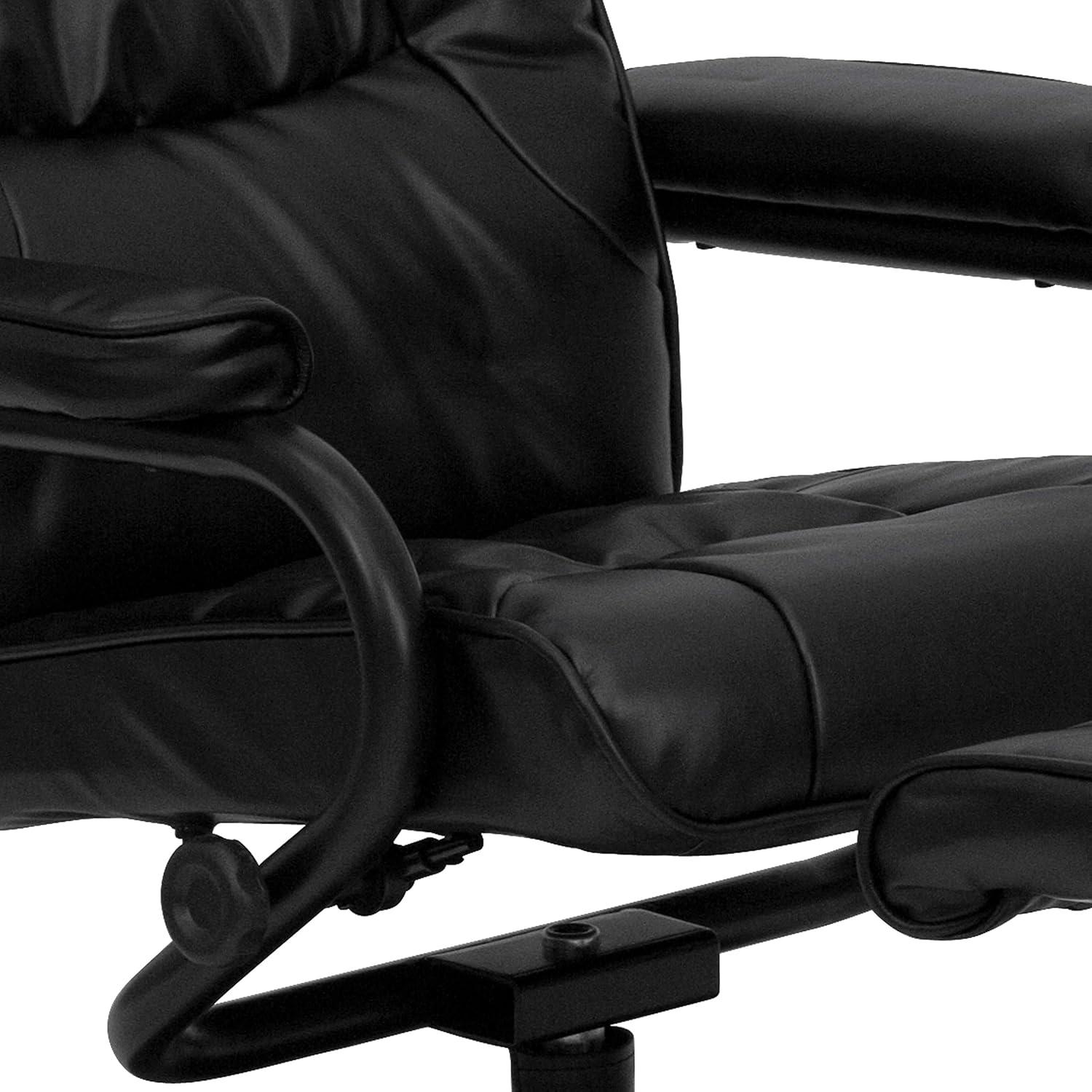 Flash Furniture Rachel Contemporary Multi-Position LeatherSoft Recliner Chair with Ottoman, Black