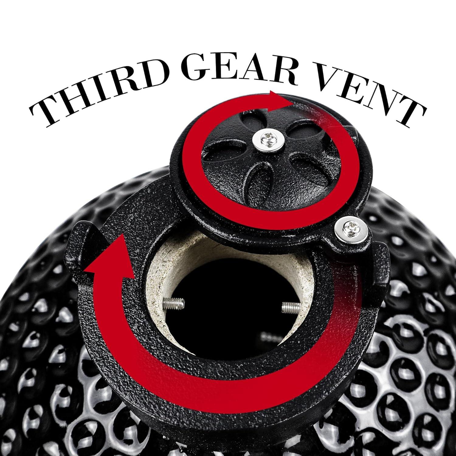 Ceramic BBQ Charcoal Kamado Grill 13 inch Portable Tabletop BBQ Grill with Stainless Steel Grates Black, Black