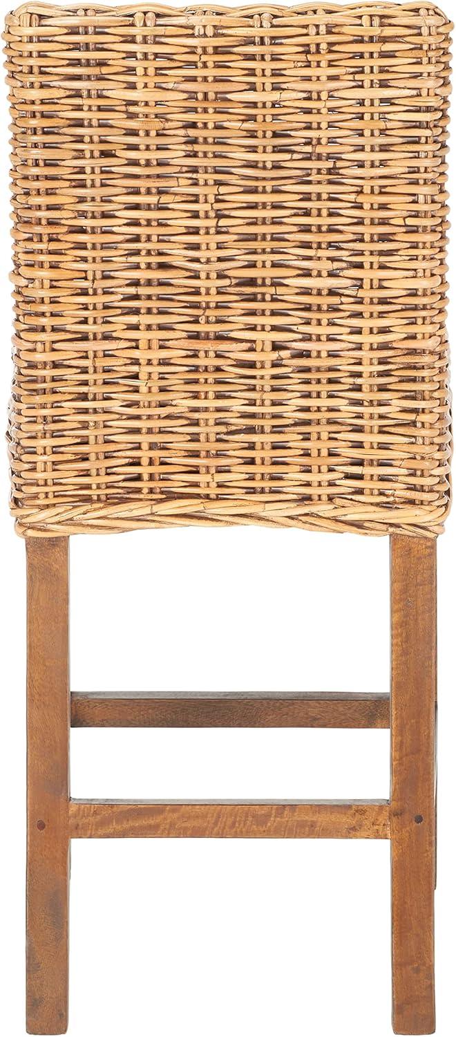 Tobie Rattan Counter Stool - White Washed - Safavieh