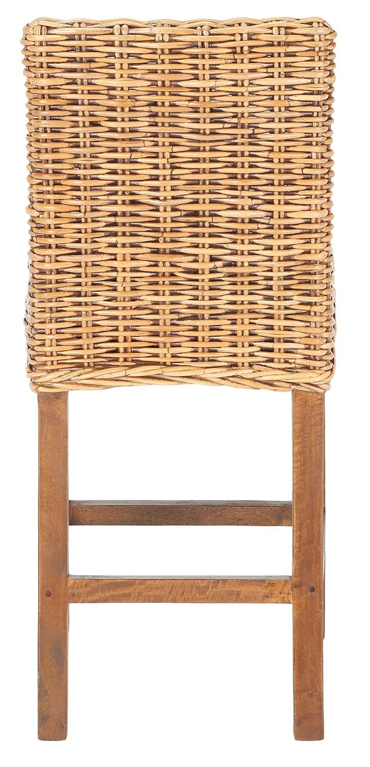 Tobie Rattan Counter Stool - White Washed - Safavieh