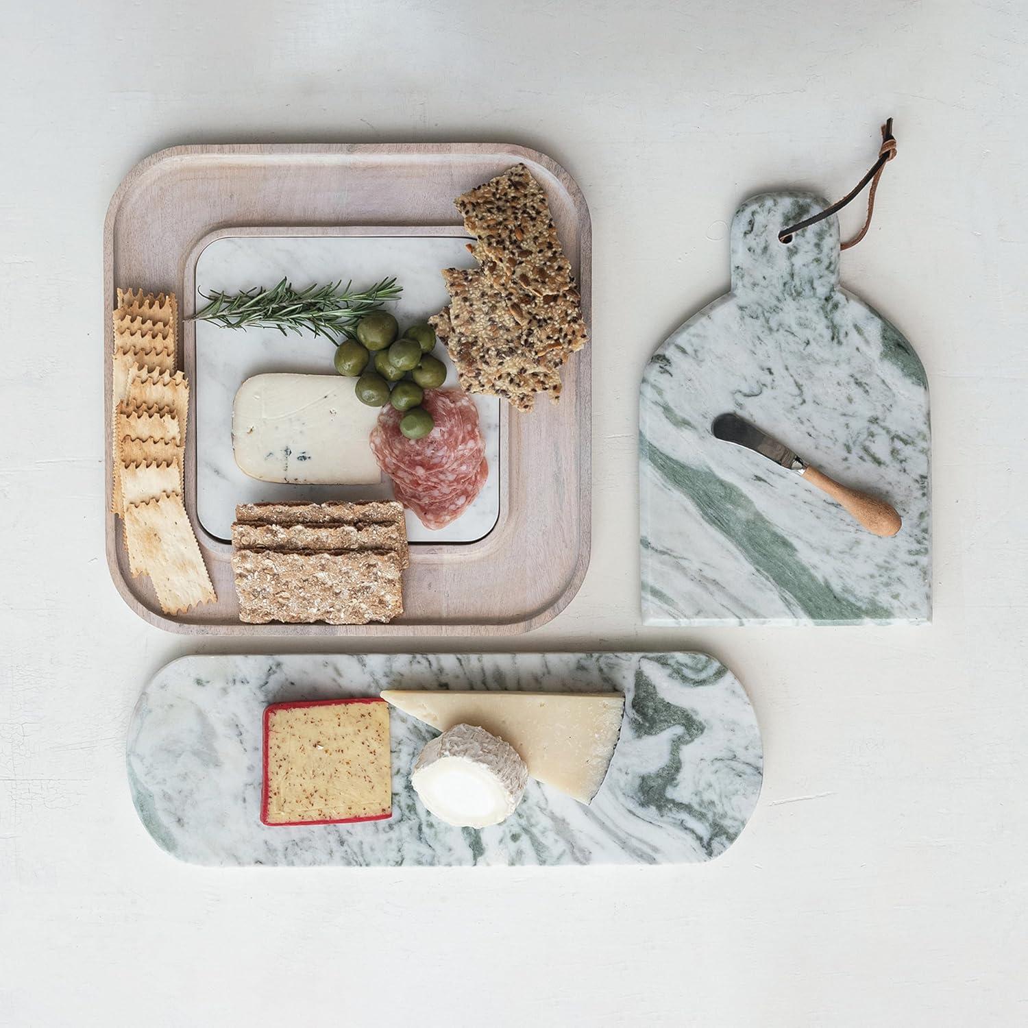 Marble And Wood Cutting Board On A Dish