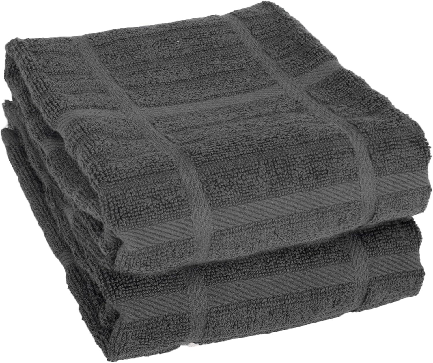 All-Clad Solid Kitchen Towels in Pewter (Set of 2)