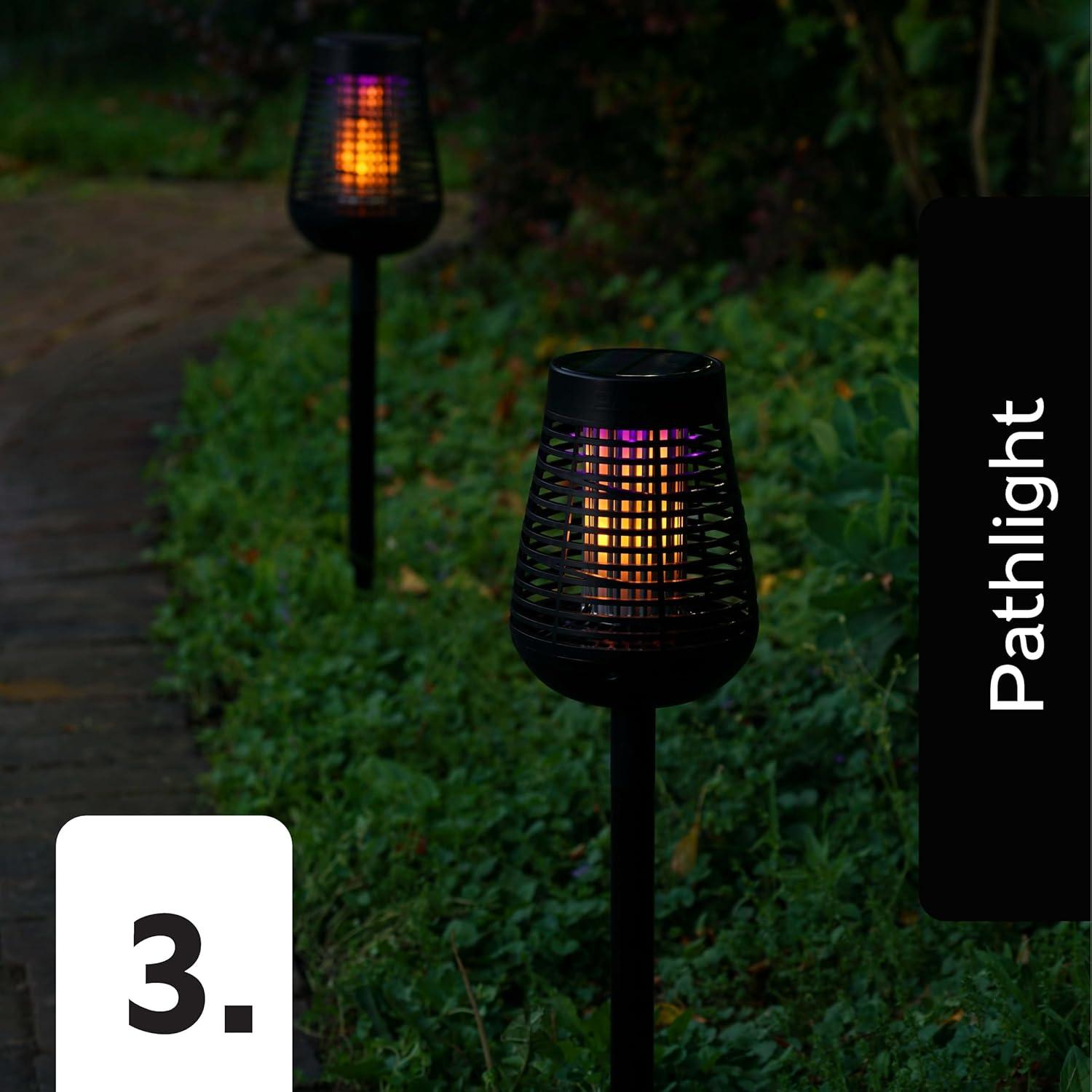 PIC Pic Flickering Flame Solar Bug Zapper Insect Killer Torch