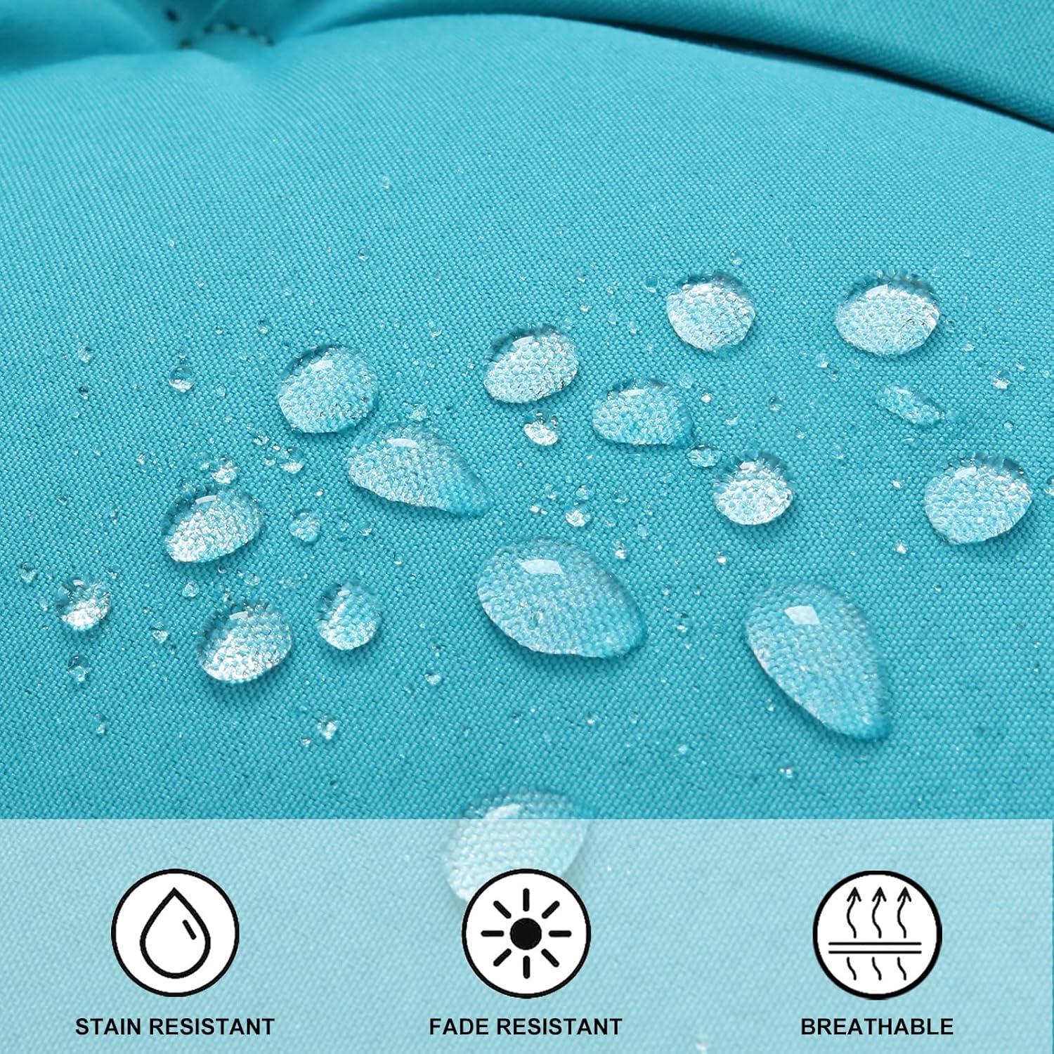 Outdoor 3 Piece Wicker Chair Cushion Set, 1 Loveseat Wicker Settee Cushion & 2 U-Shape Cushion for Patio Bench All Weather