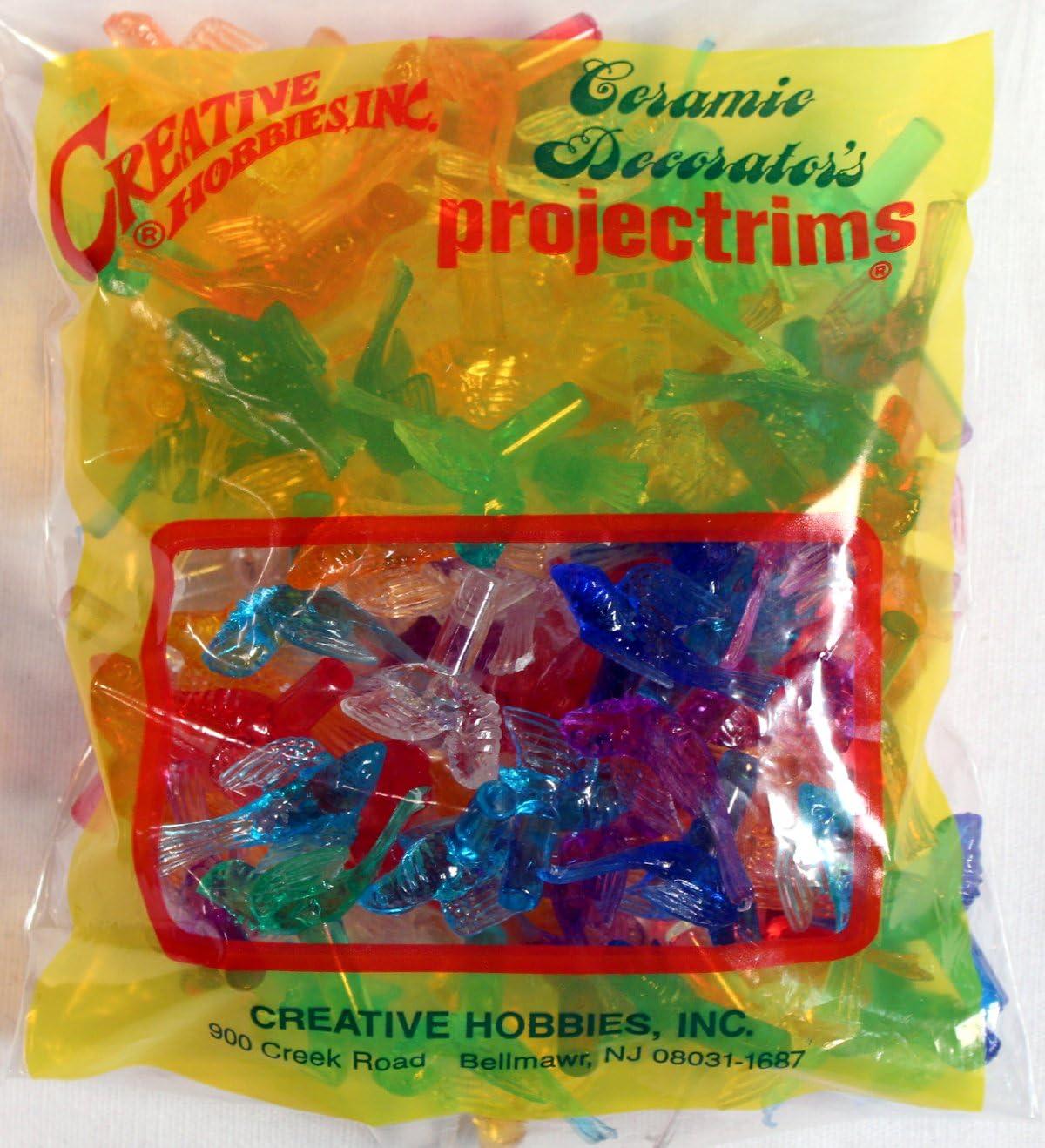 Creative Hobbies Plastic Lites for Ceramic Christmas Trees, Medium Bird / Dove Light Ornaments, Multi Color, 100 Piece Pack