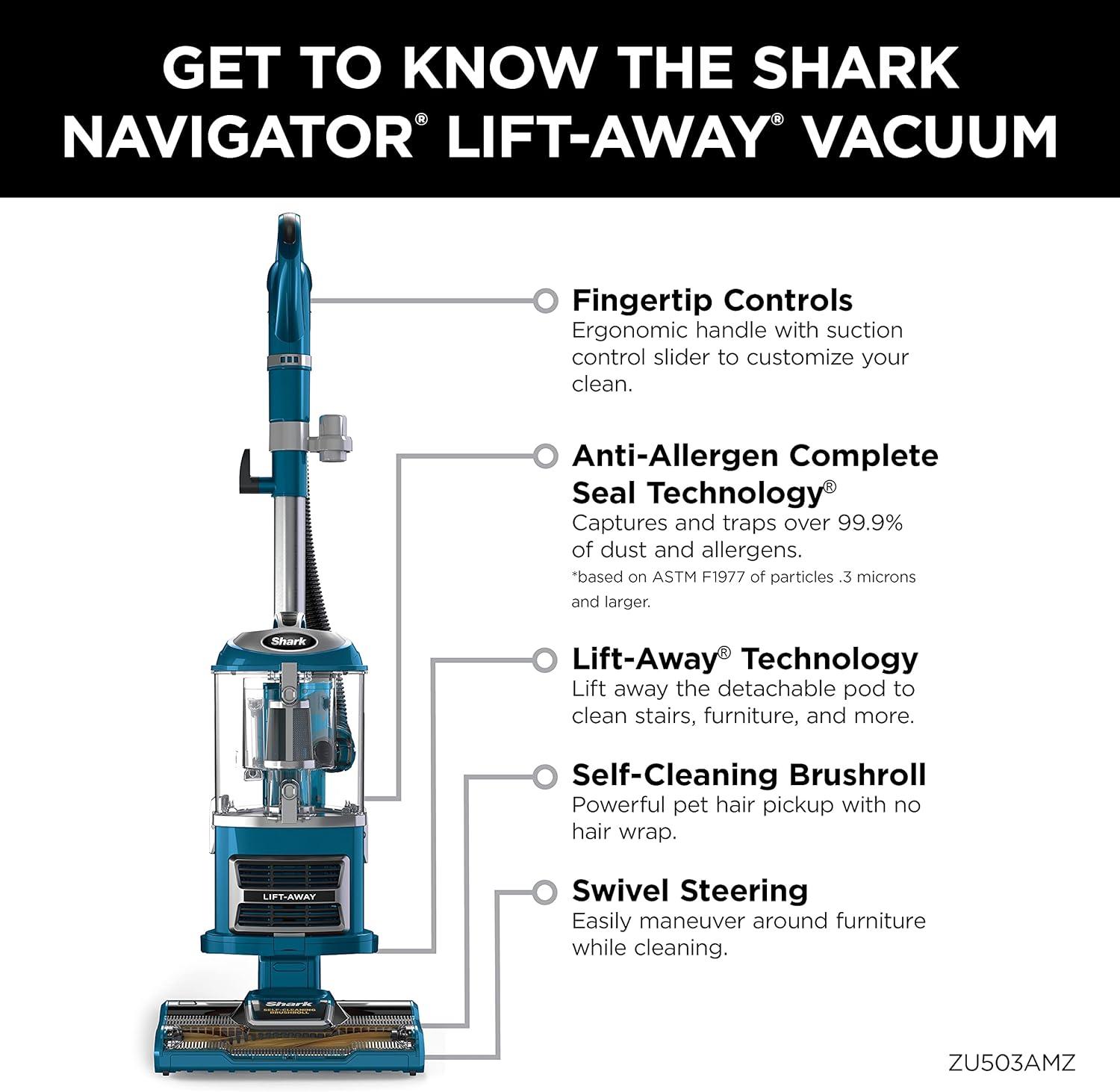 Teal Upright Vacuum with HEPA Filter and Pet Tools