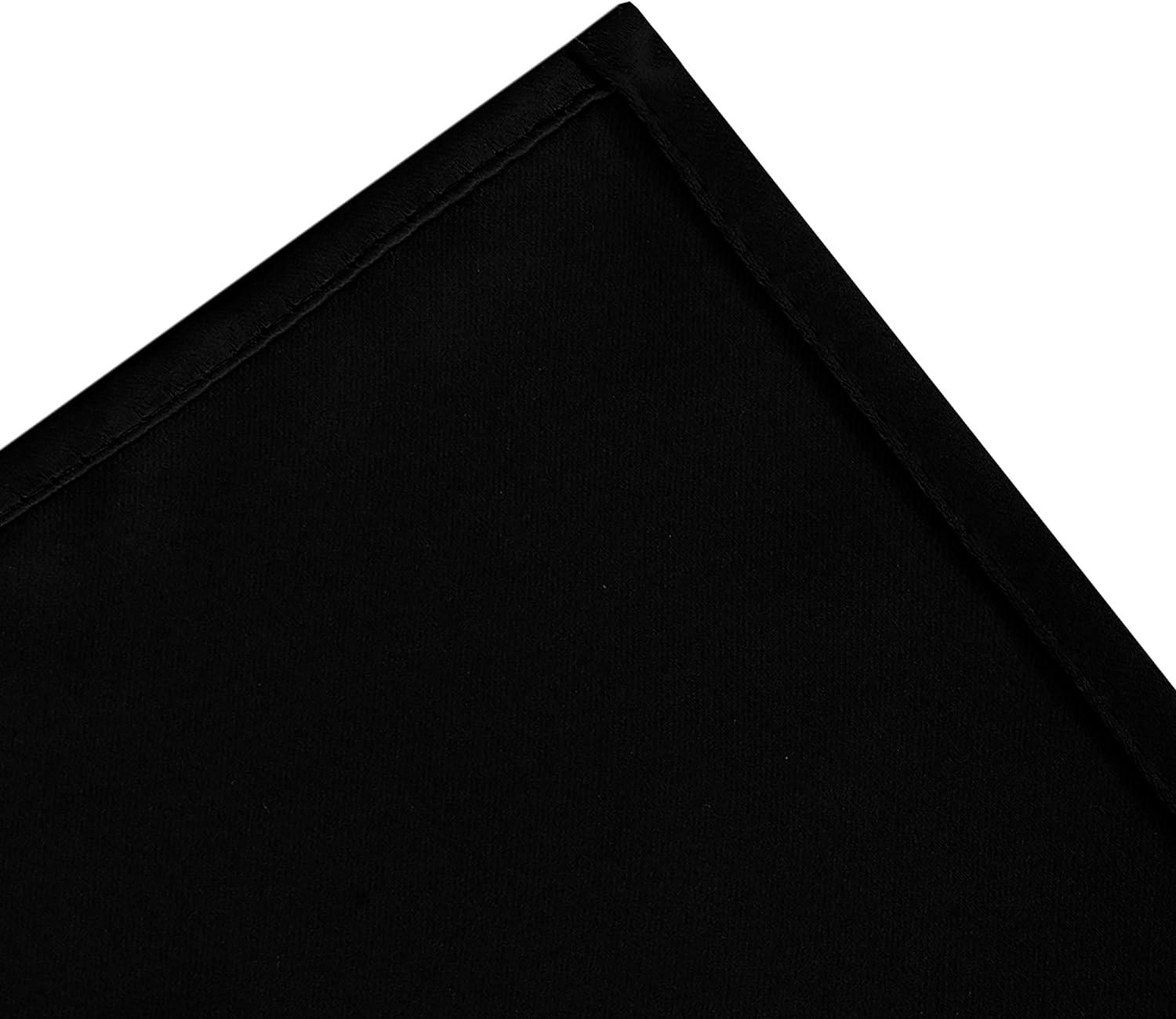 Coodeto Short Blackout Curtains Black, Set of 2, W52 x L63 - Blackout Curtains for Kitchen and Kids Bedroom