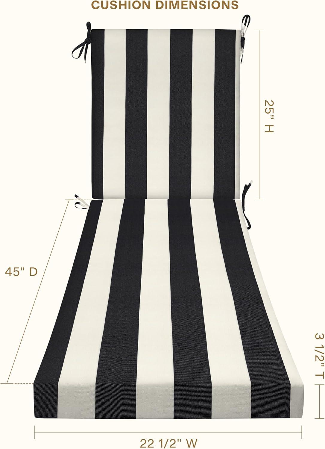 Honeycomb Outdoor Chaise Lounge Cushion - Sunbrella Canvas Black