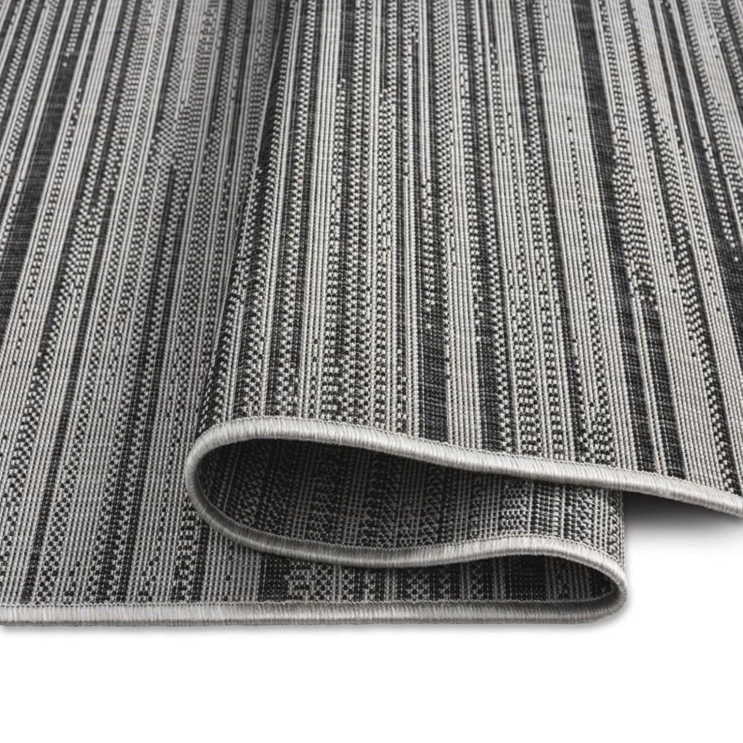 Nicole Miller New York Patio Country Wynona Abstract Indoor/Outdoor Area Rug, Black/Beige