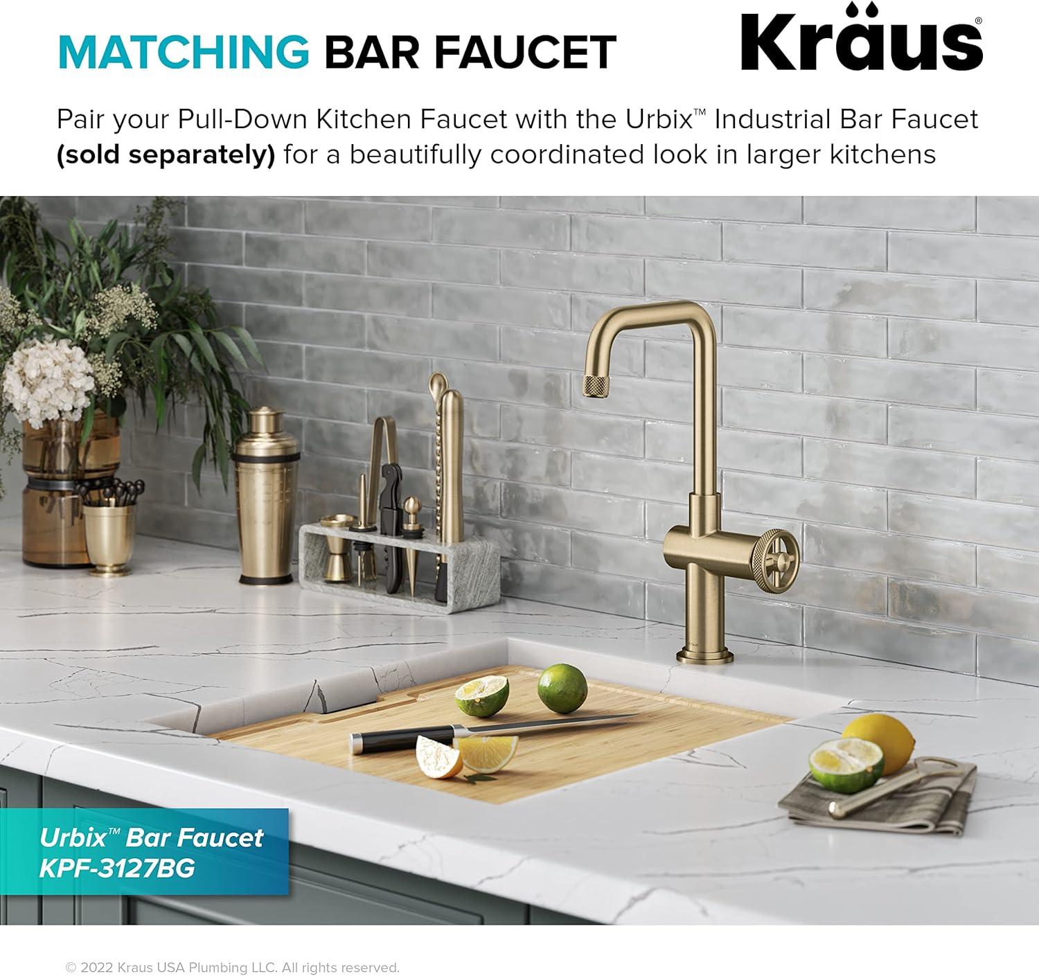 Urbix Industrial Pull-Down Single Handle Kitchen Faucet