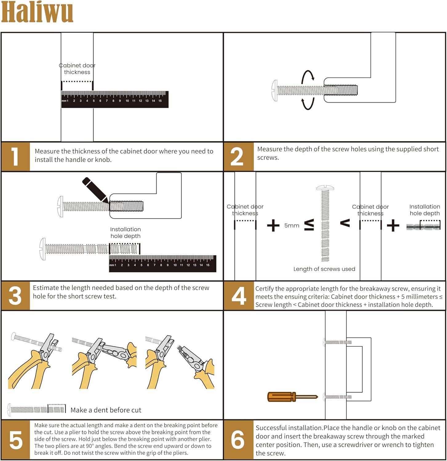 Haliwu 20 Pack Gold Cabinet Knobs Brushed Brass Dresser Drawer Knobs Square Gold Kitchen Cabinet Hardware Zinc Alloy