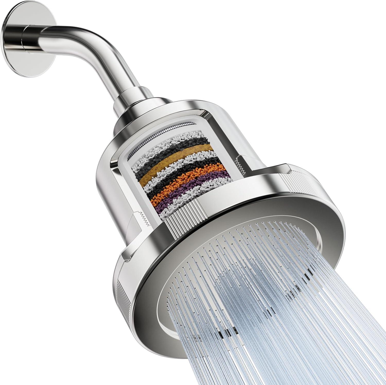 Rain Fixed Shower Head 2.5 GPM GPM with Water Filtration
