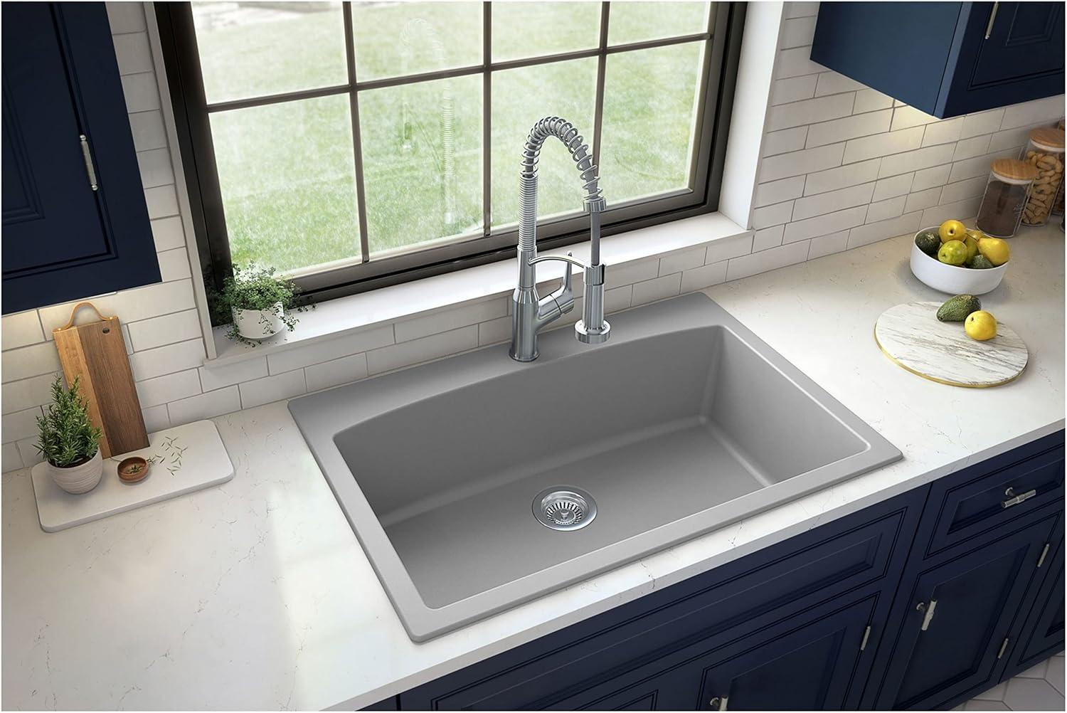 Karran Drop-in Quartz Composite 33'' X 22'' 1-Hole Single Bowl Kitchen Sink