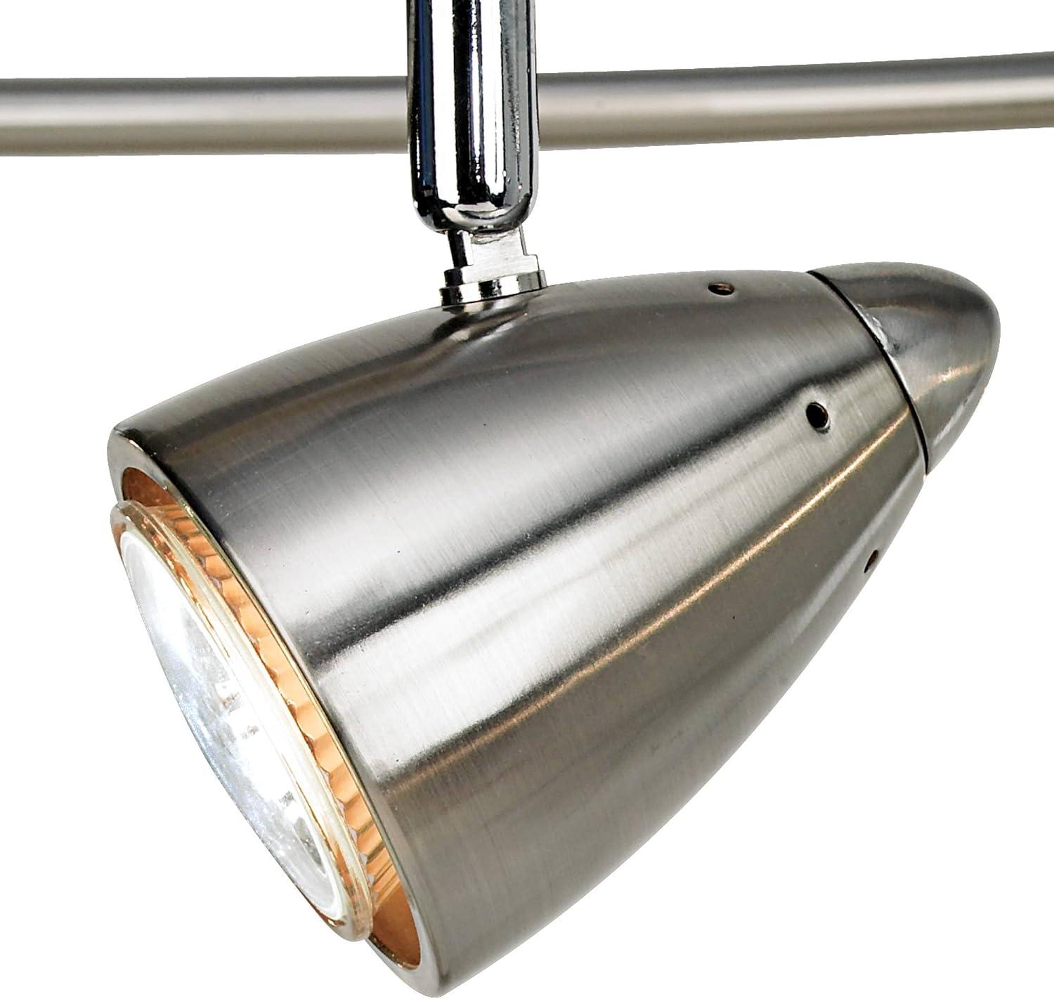 Brushed Nickel Adjustable 6-Head LED Track Light Fixture