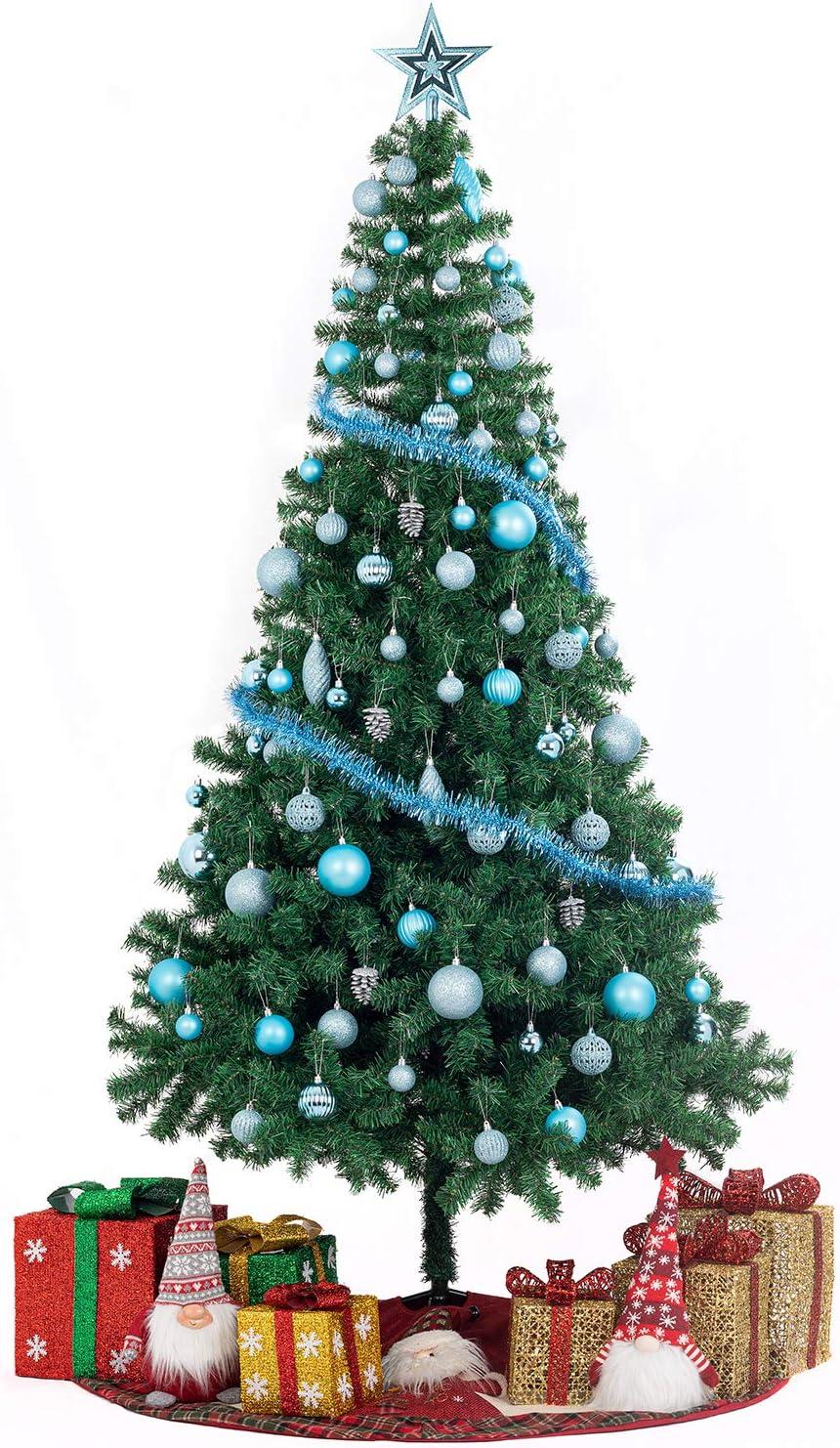 Bibana 119ct Christmas Tree Ball Ornaments Set Assorted Shapes and Sizes Shatterproof Hanging Decoration with Hand-held Gift Package for Christmas Tree Holiday Wedding Party (Blue)