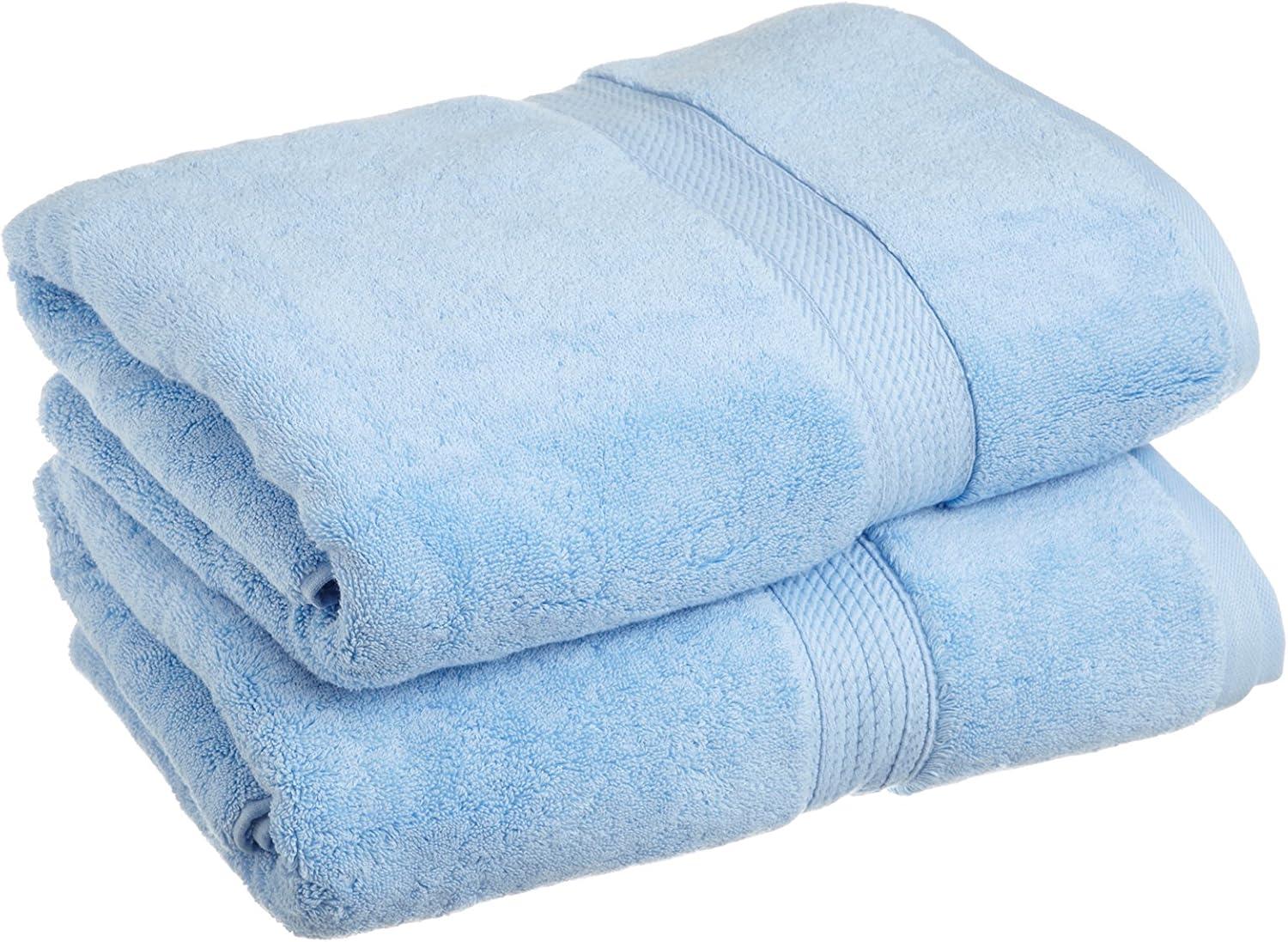 Superior Egyptian Cotton Heavyweight Bath Towel Set of 2, Light Blue