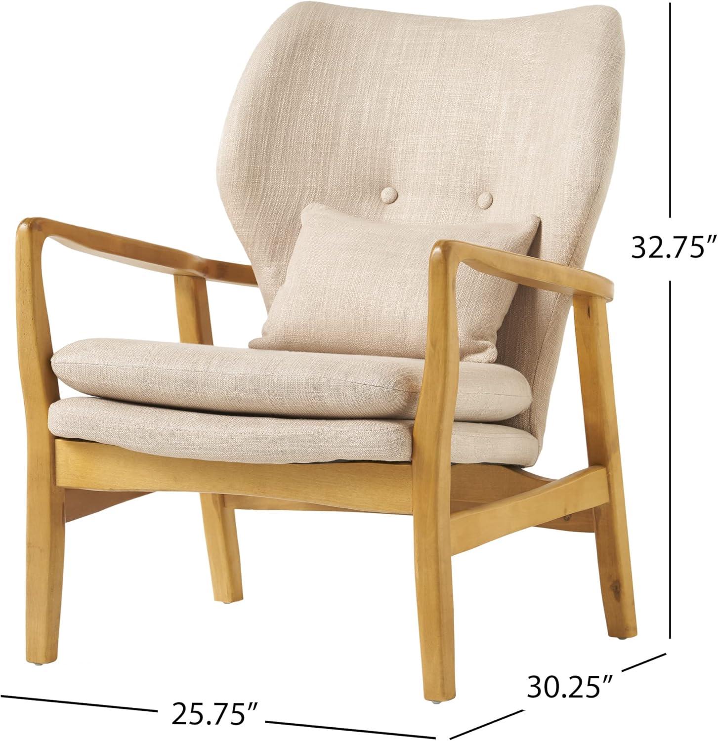 Christopher Knight Home Haddie Wood Frame Club Chair, Beige