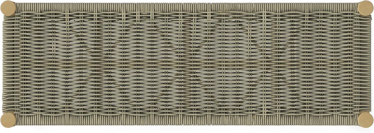 Simpli Home Dahlia 46"W Solid Acacia Contemporary Outdoor Bench with Weather-Resistant Rope Seating