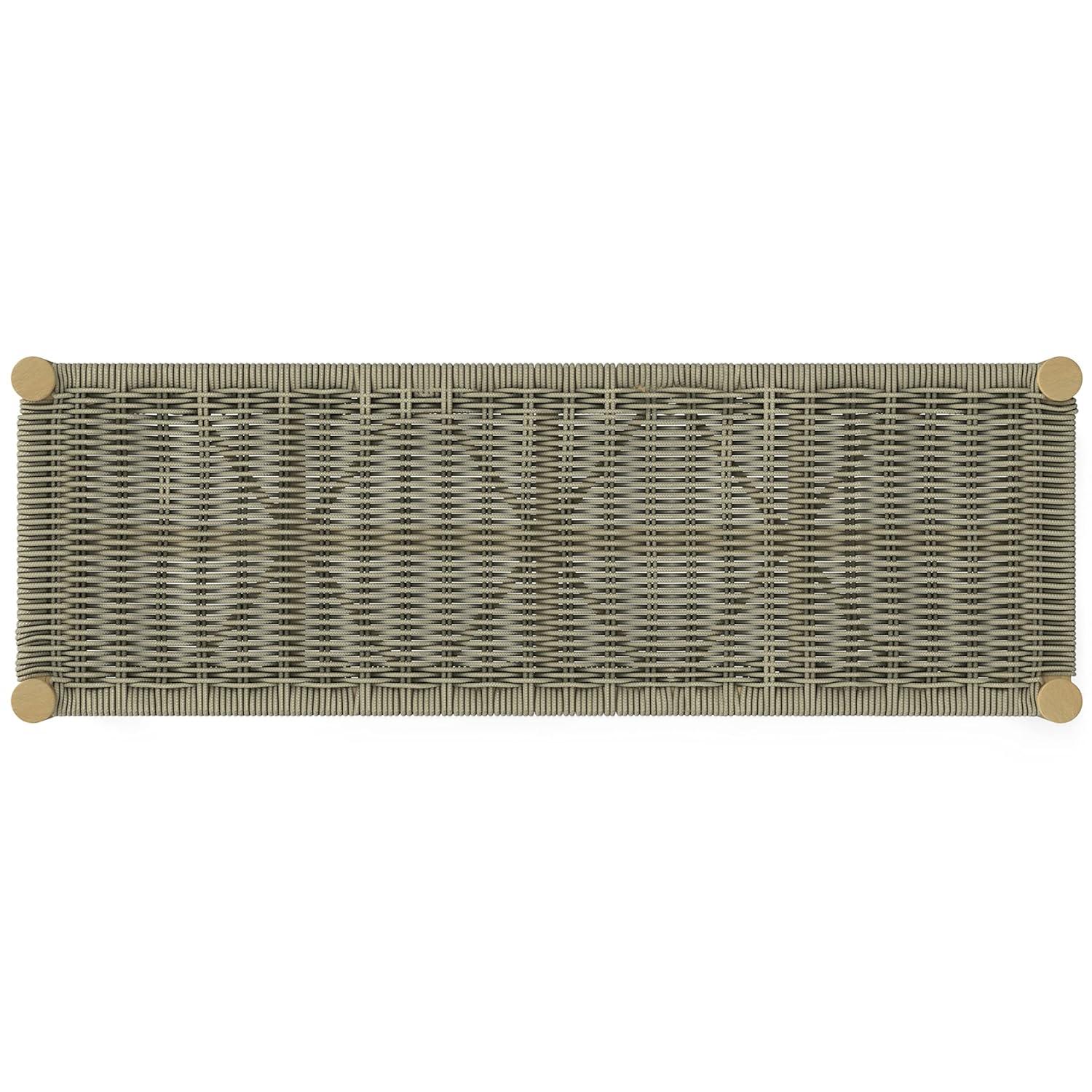 Simpli Home Dahlia 46"W Solid Acacia Contemporary Outdoor Bench with Weather-Resistant Rope Seating