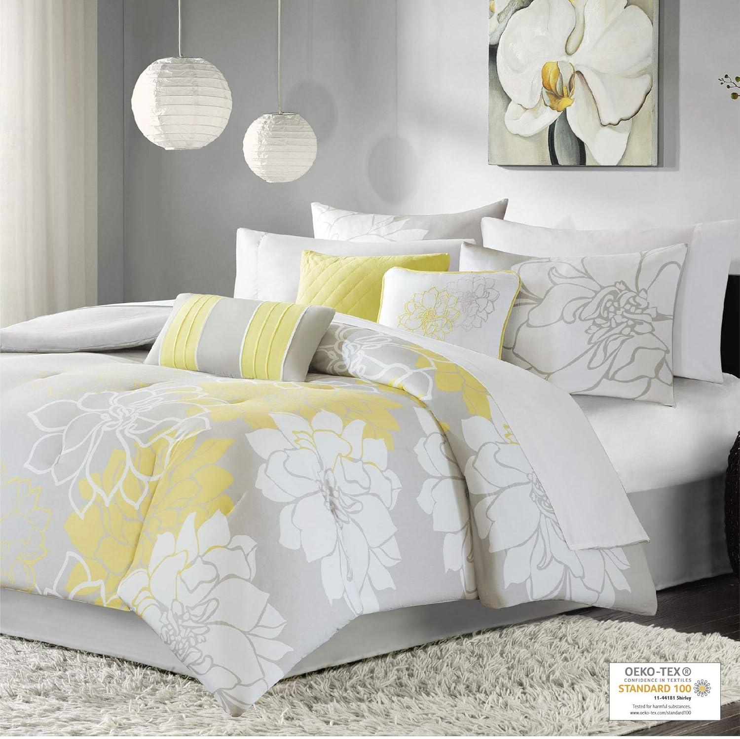 Madison Park Lola 7 Piece Floral Cotton Comforter Set