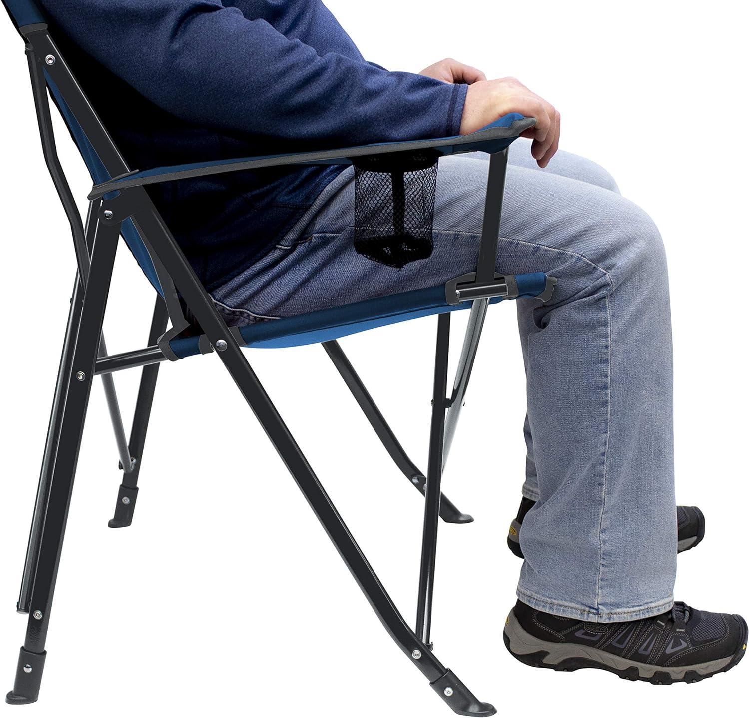 Saybrook Blue Adjustable Canopy Camping Chair with Armrests