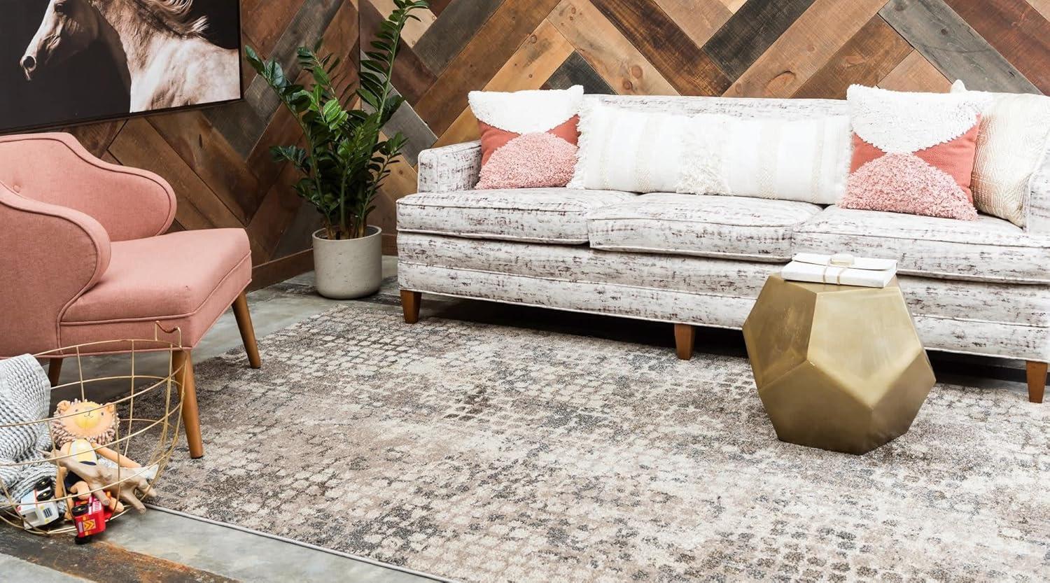 Unique Loom 5' 1 x 8' 0 Gray Chromatic Stormy Area Rug