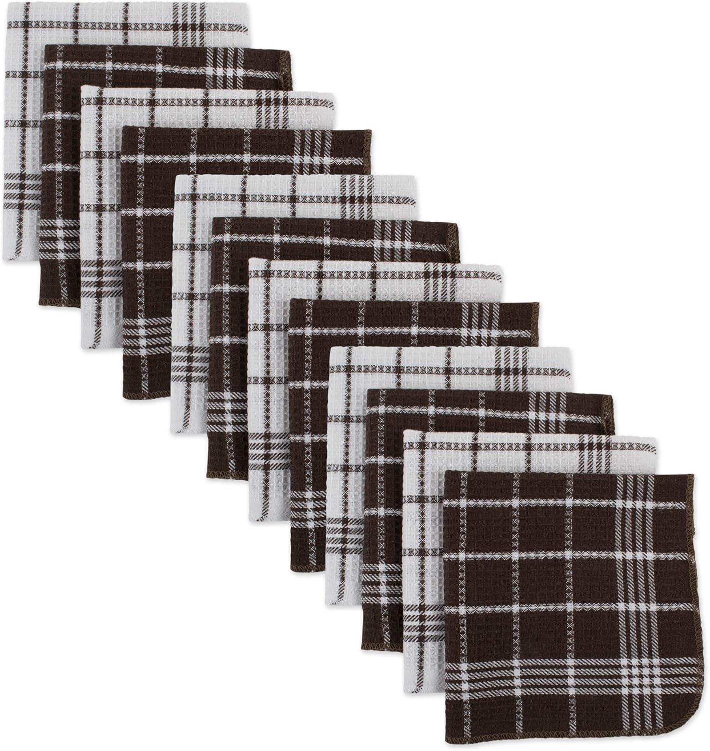 Design Imports  Mocha Waffle Weave Dishcloth - Set of 12