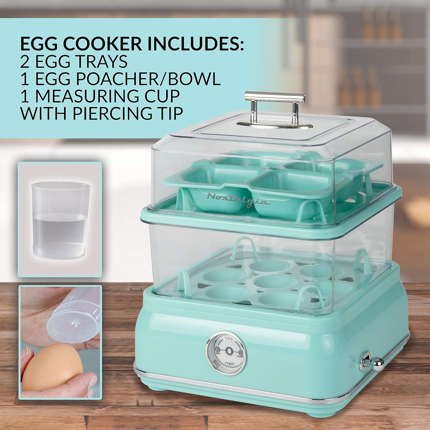 Nostalgia CLEC14AQ Classic Retro 14-Capacity Egg Cooker, Aqua