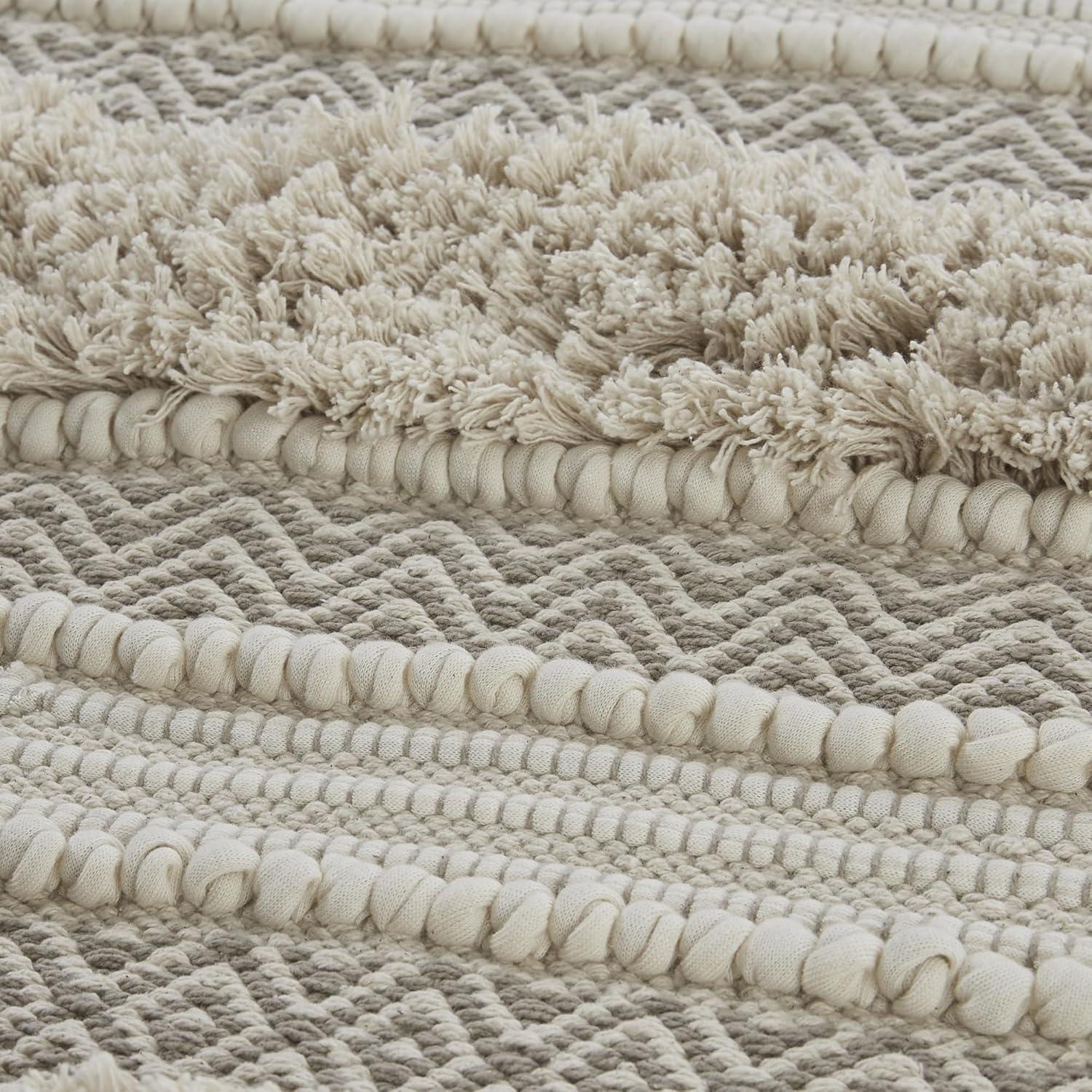 Asher Woven Textured Striped Bath Rug - Ink+Ivy